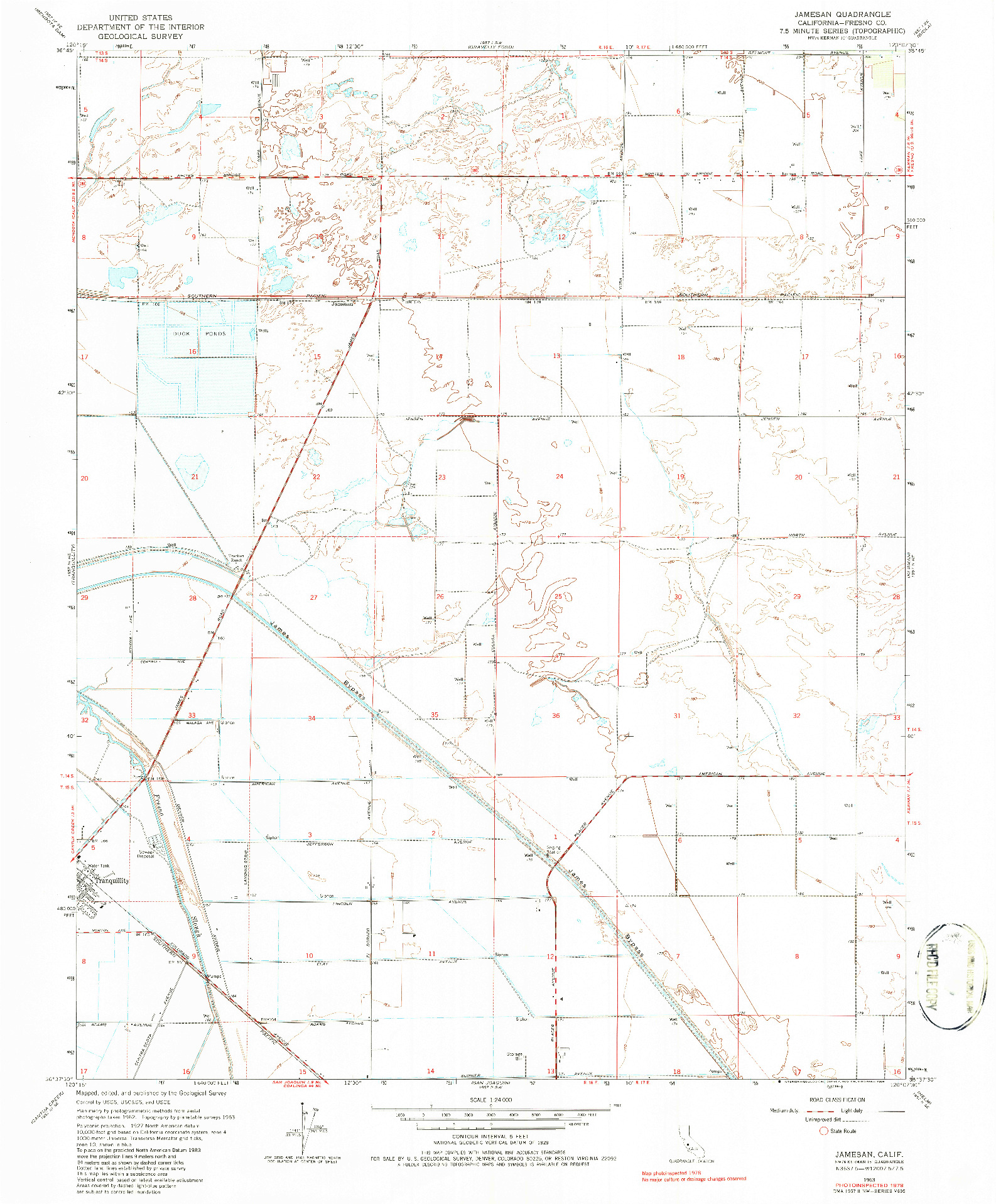 USGS 1:24000-SCALE QUADRANGLE FOR JAMESAN, CA 1963