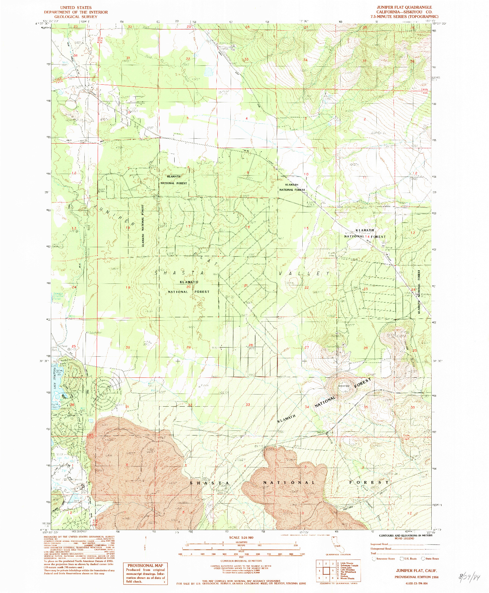 USGS 1:24000-SCALE QUADRANGLE FOR JUNIPER FLAT, CA 1984