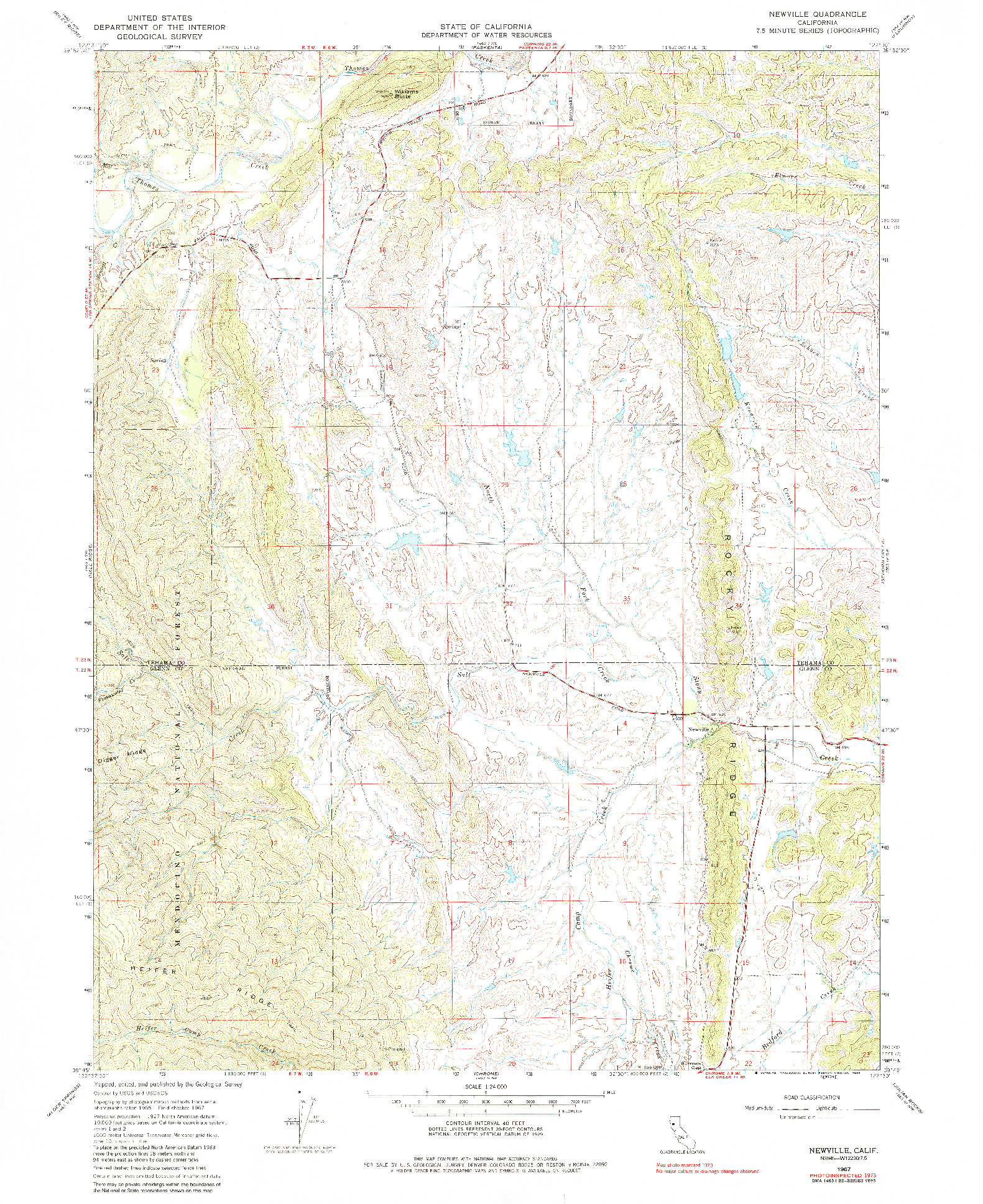 USGS 1:24000-SCALE QUADRANGLE FOR NEWVILLE, CA 1967