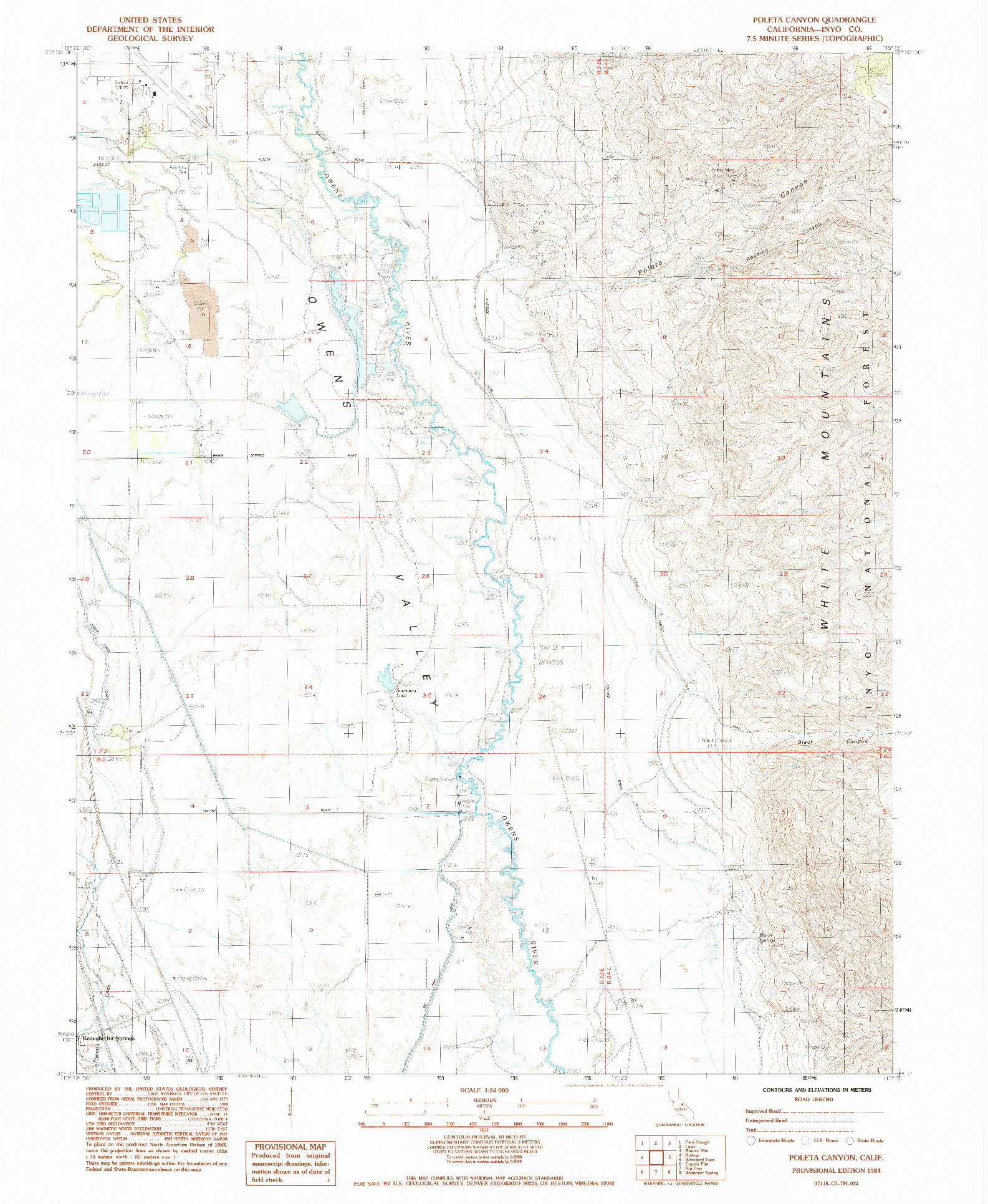 USGS 1:24000-SCALE QUADRANGLE FOR POLETA CANYON, CA 1984