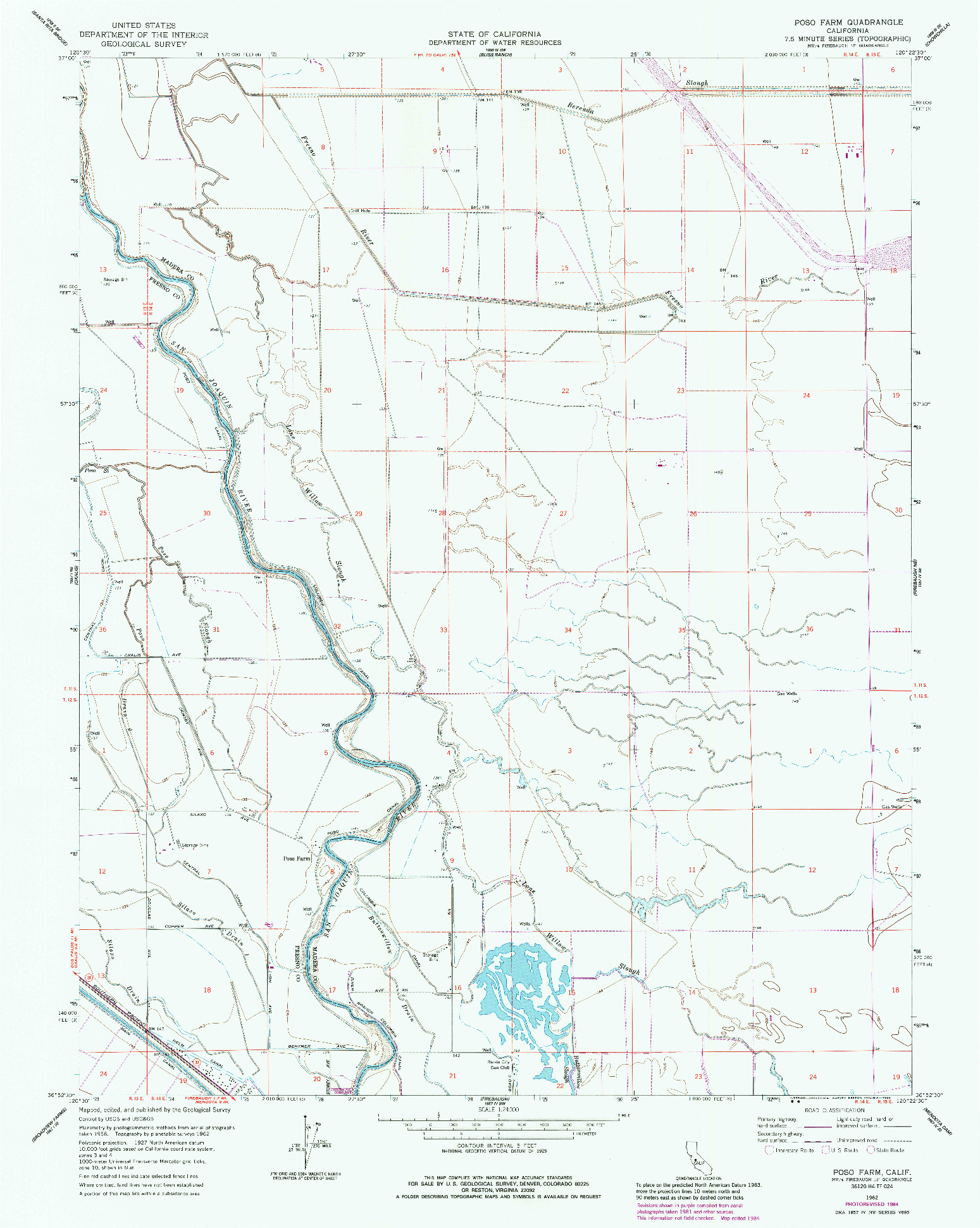 USGS 1:24000-SCALE QUADRANGLE FOR POSO FARM, CA 1962