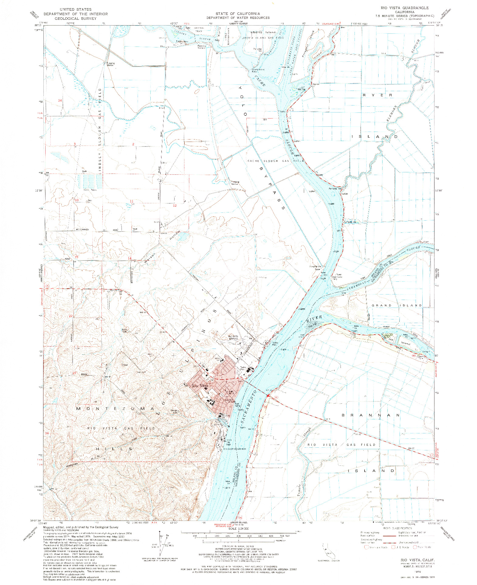 USGS 1:24000-SCALE QUADRANGLE FOR RIO VISTA, CA 1978