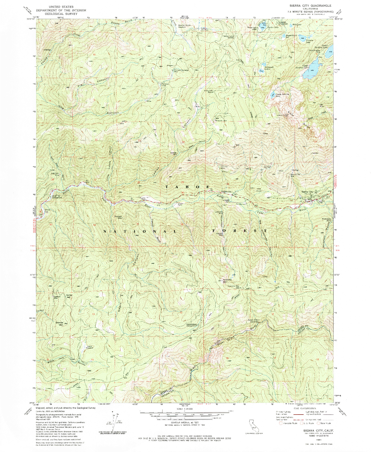 USGS 1:24000-SCALE QUADRANGLE FOR SIERRA CITY, CA 1981