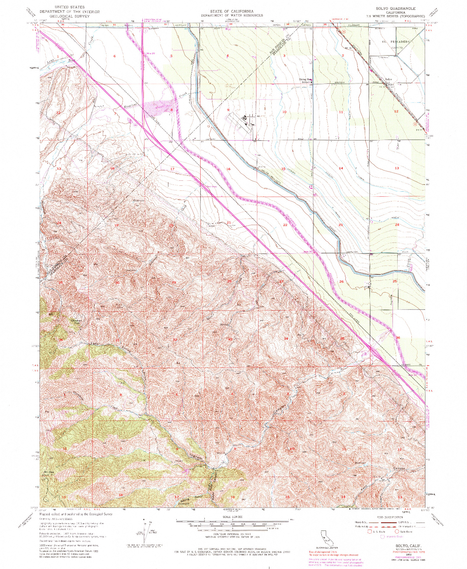 USGS 1:24000-SCALE QUADRANGLE FOR SOLYO, CA 1953