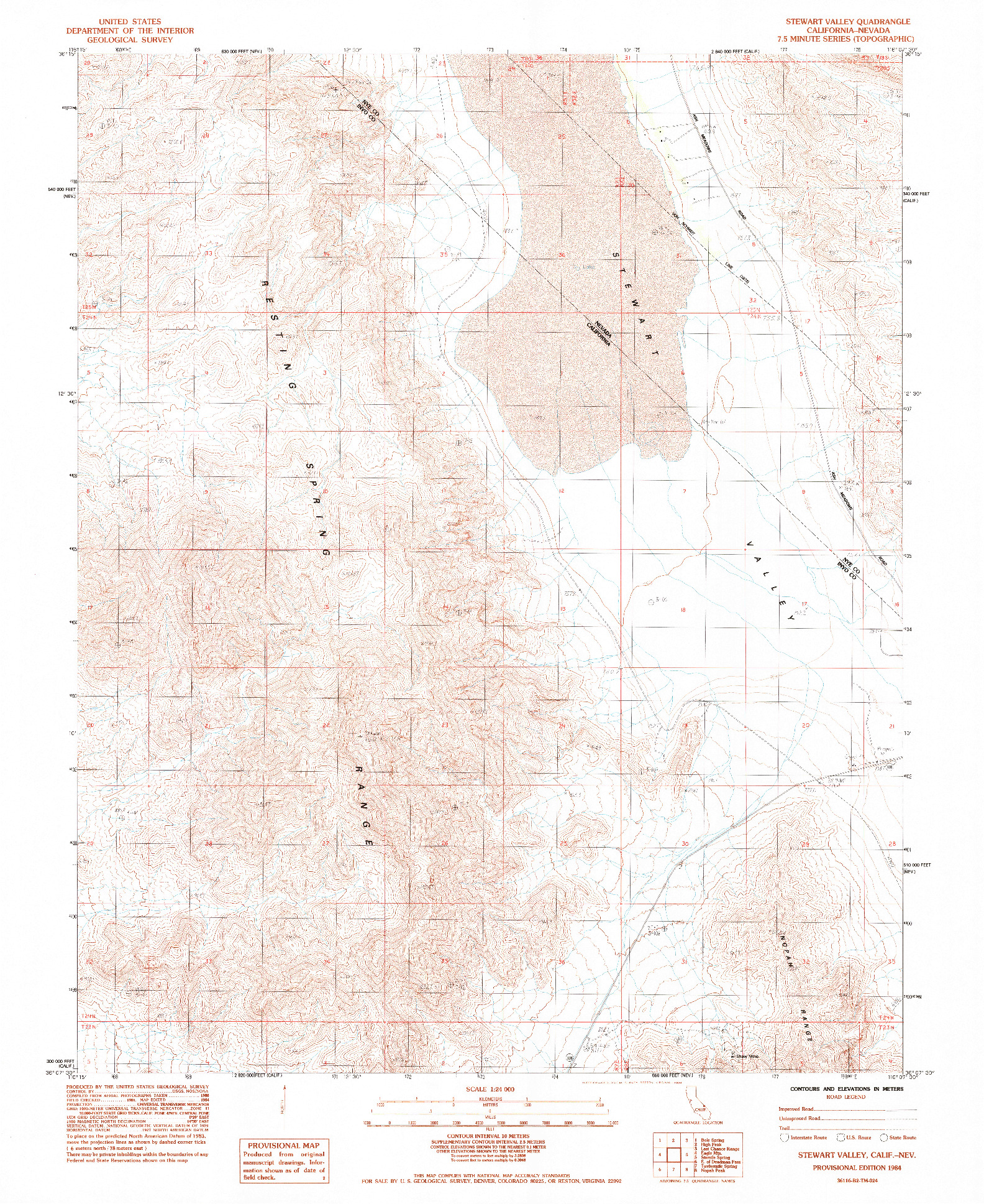 USGS 1:24000-SCALE QUADRANGLE FOR STEWART VALLEY, CA 1984