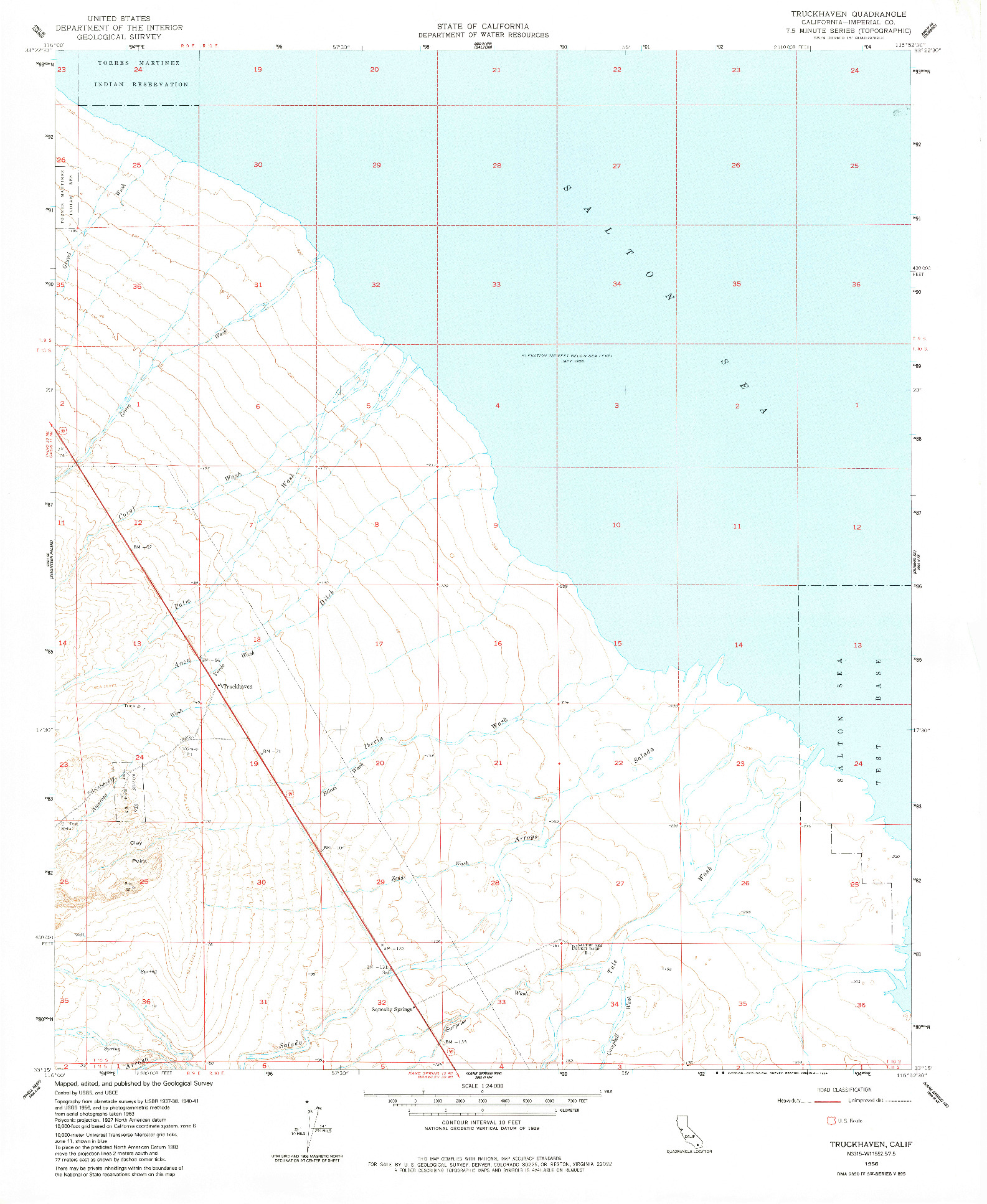 USGS 1:24000-SCALE QUADRANGLE FOR TRUCKHAVEN, CA 1956