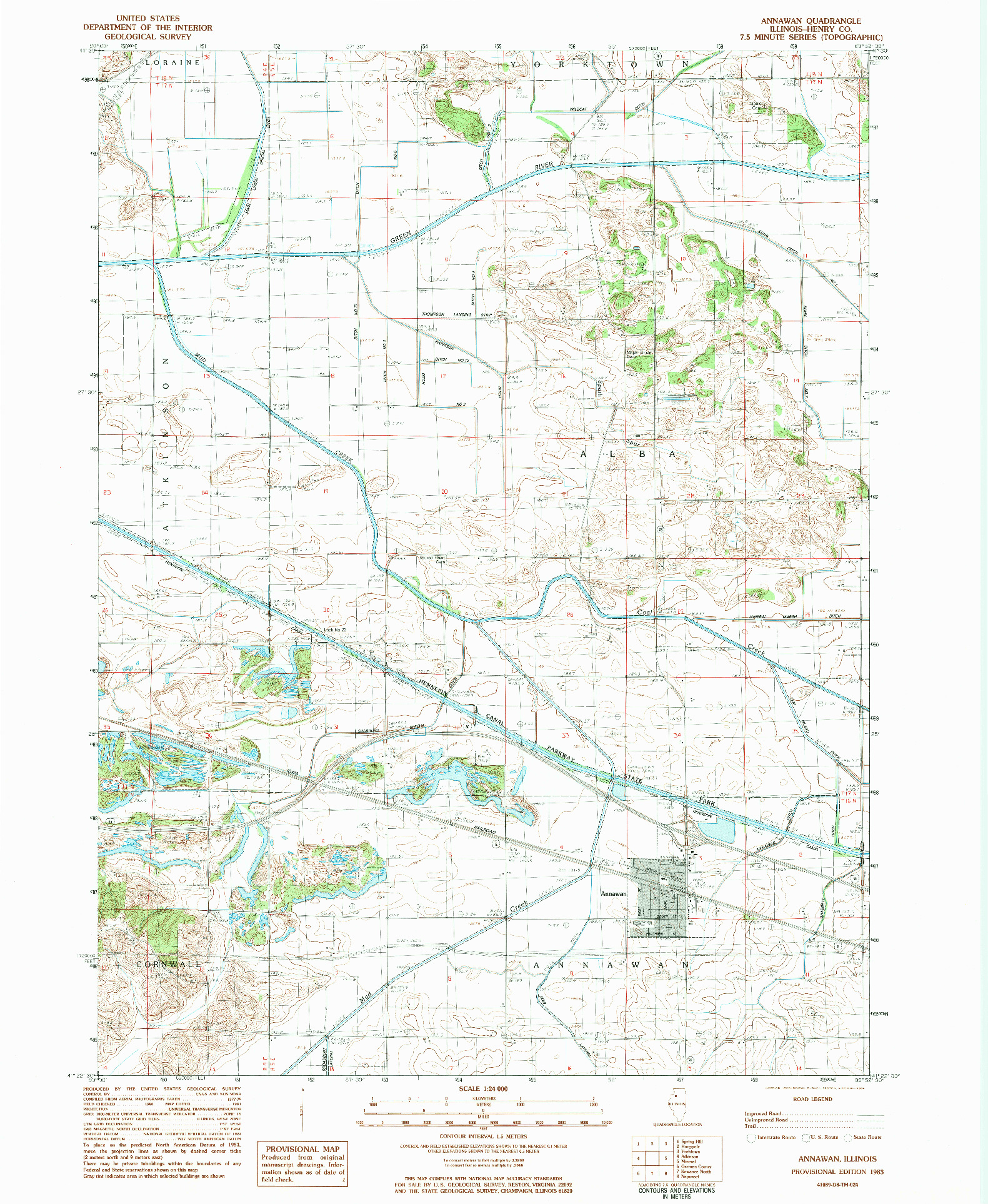 USGS 1:24000-SCALE QUADRANGLE FOR ANNAWAN, IL 1983