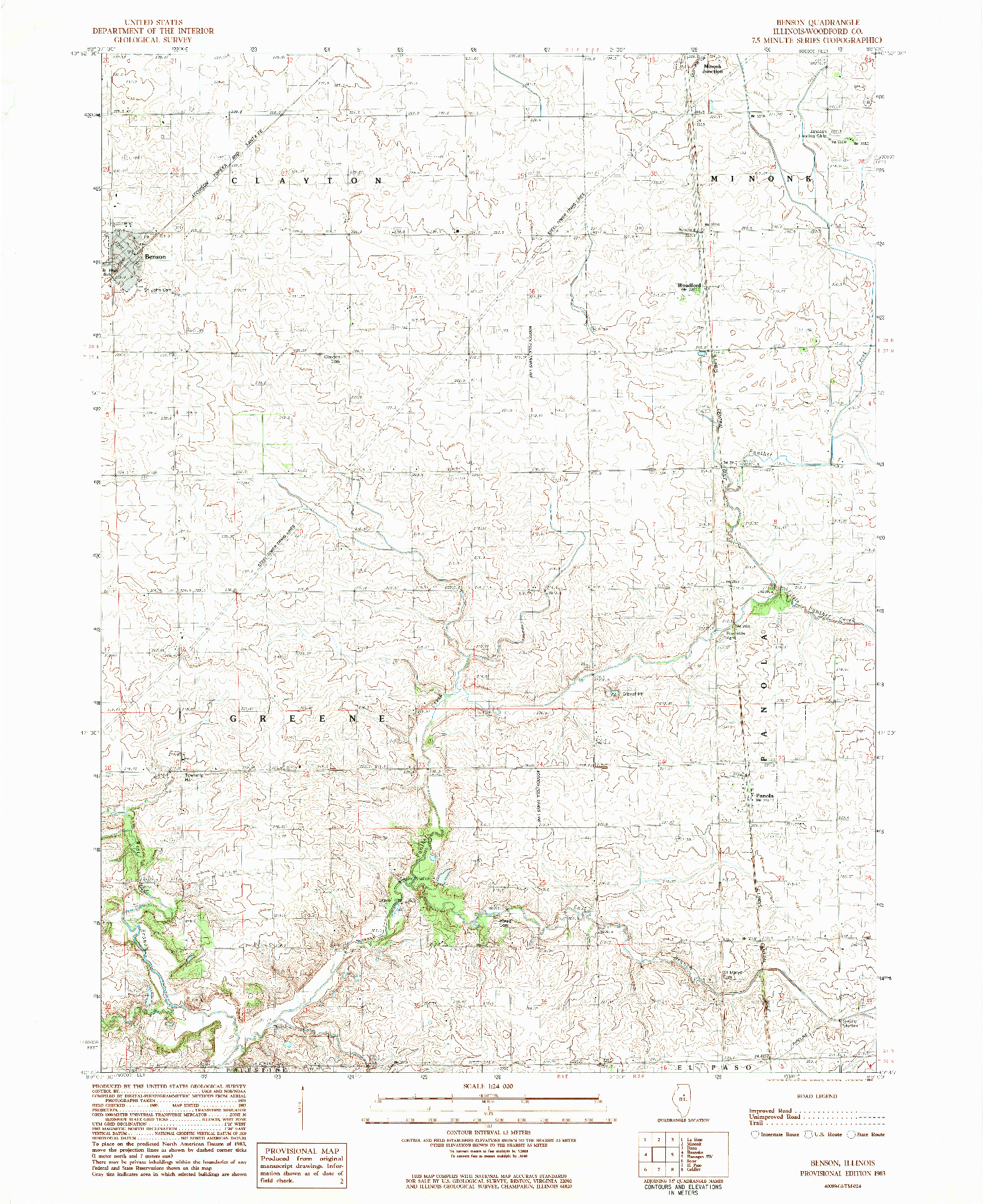 USGS 1:24000-SCALE QUADRANGLE FOR BENSON, IL 1983