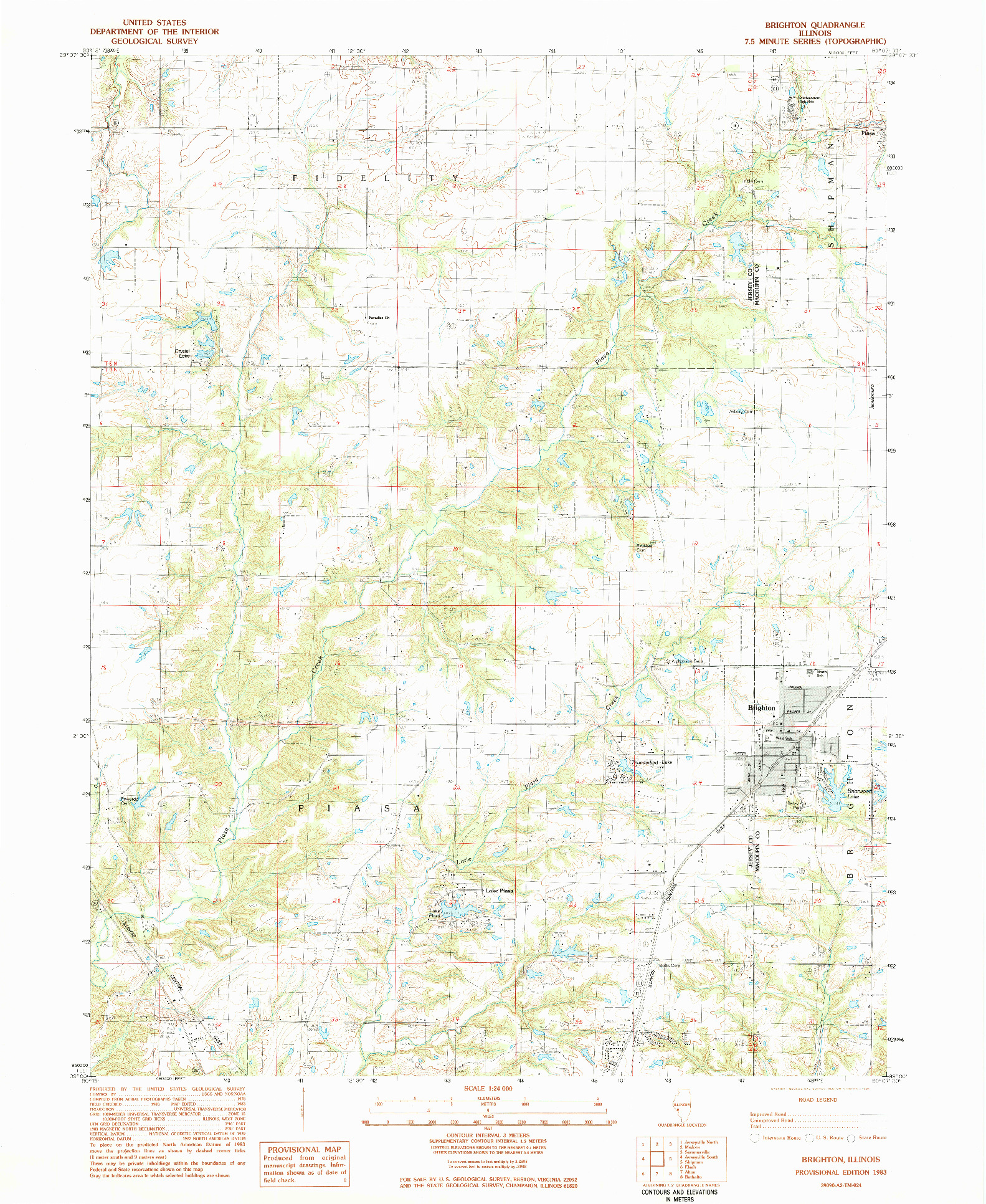 USGS 1:24000-SCALE QUADRANGLE FOR BRIGHTON, IL 1983