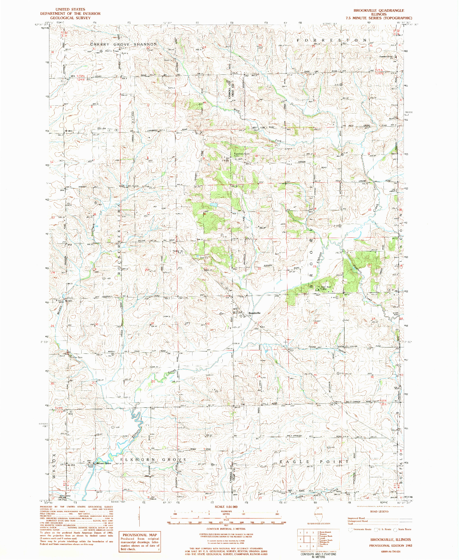 USGS 1:24000-SCALE QUADRANGLE FOR BROOKVILLE, IL 1983
