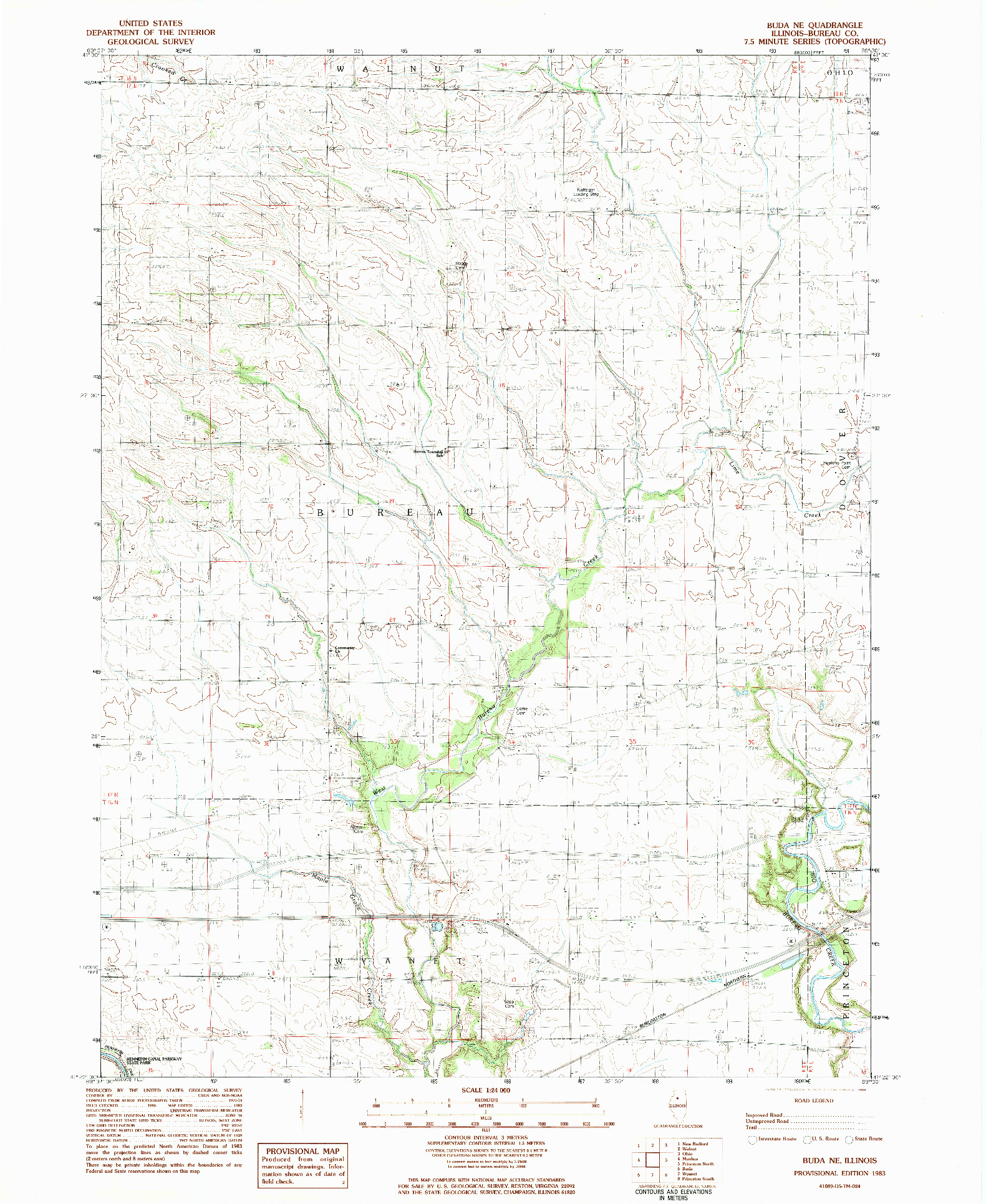 USGS 1:24000-SCALE QUADRANGLE FOR BUDA NE, IL 1983