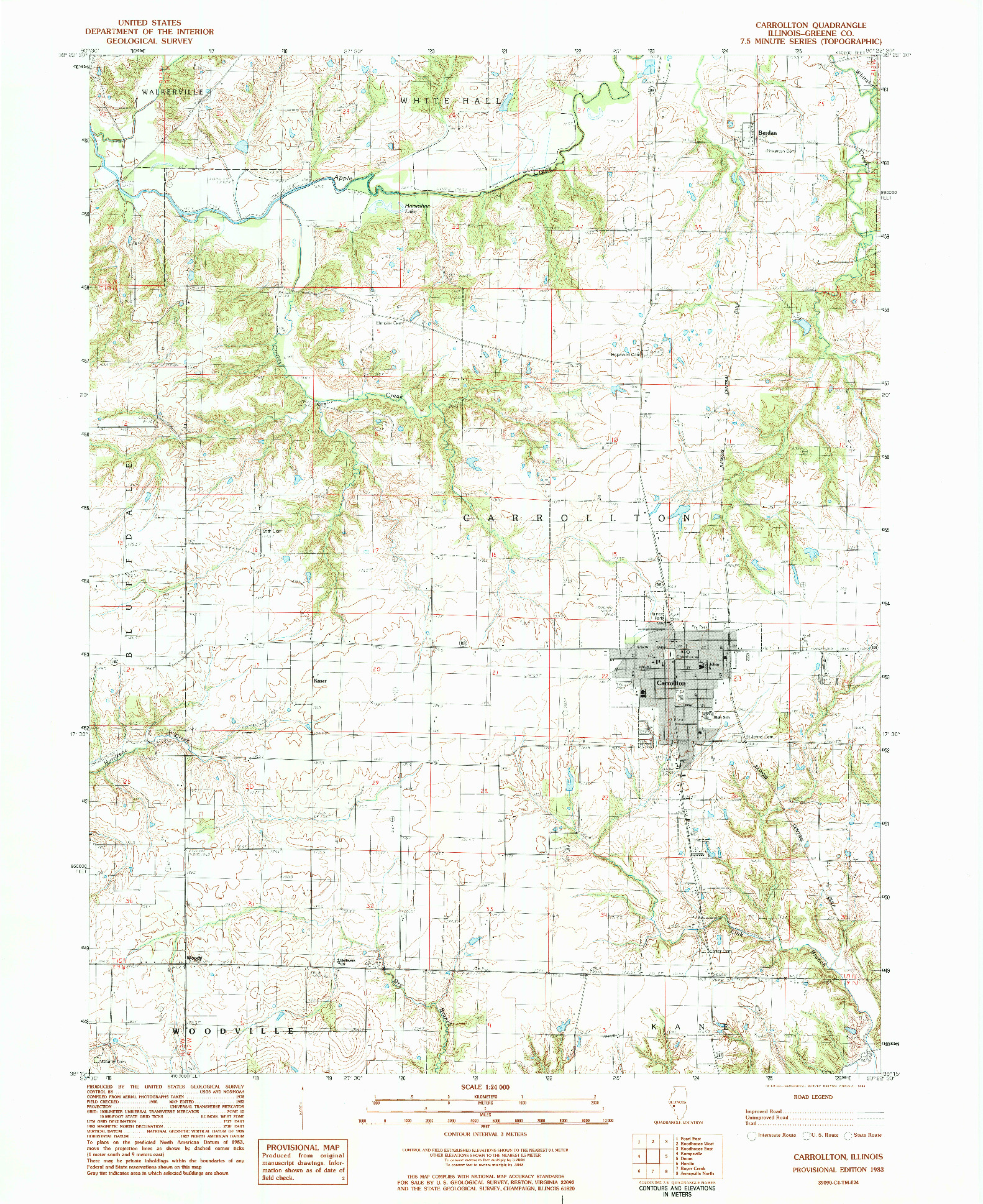 USGS 1:24000-SCALE QUADRANGLE FOR CARROLLTON, IL 1983