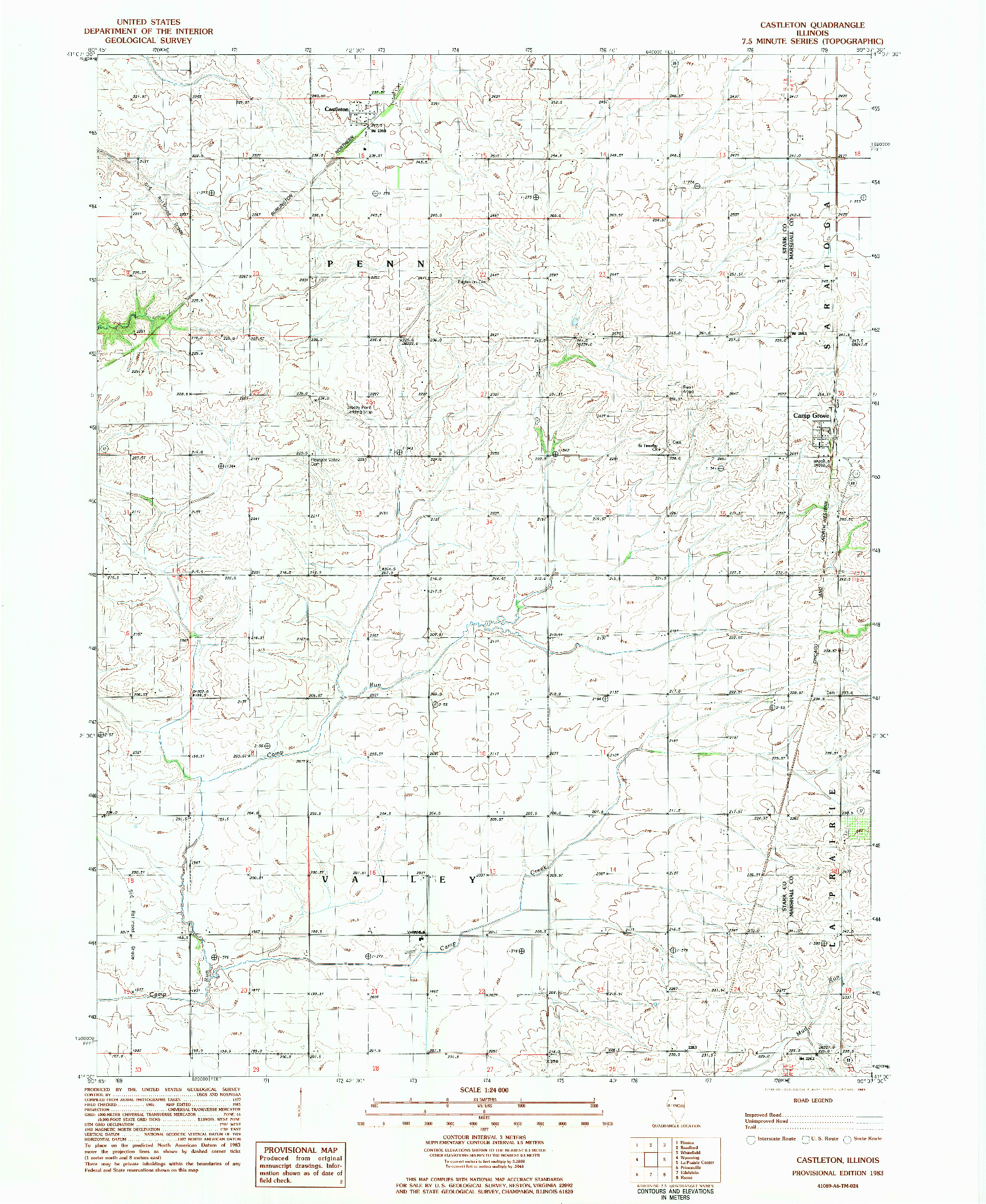 USGS 1:24000-SCALE QUADRANGLE FOR CASTLETON, IL 1983