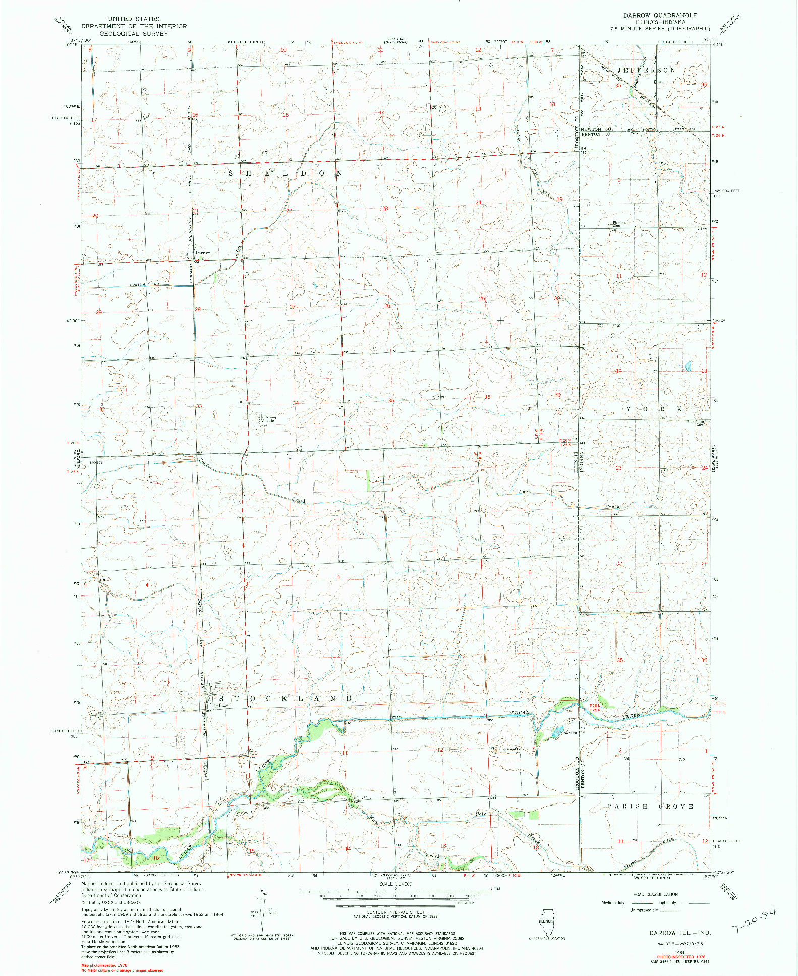 USGS 1:24000-SCALE QUADRANGLE FOR DARROW, IL 1964