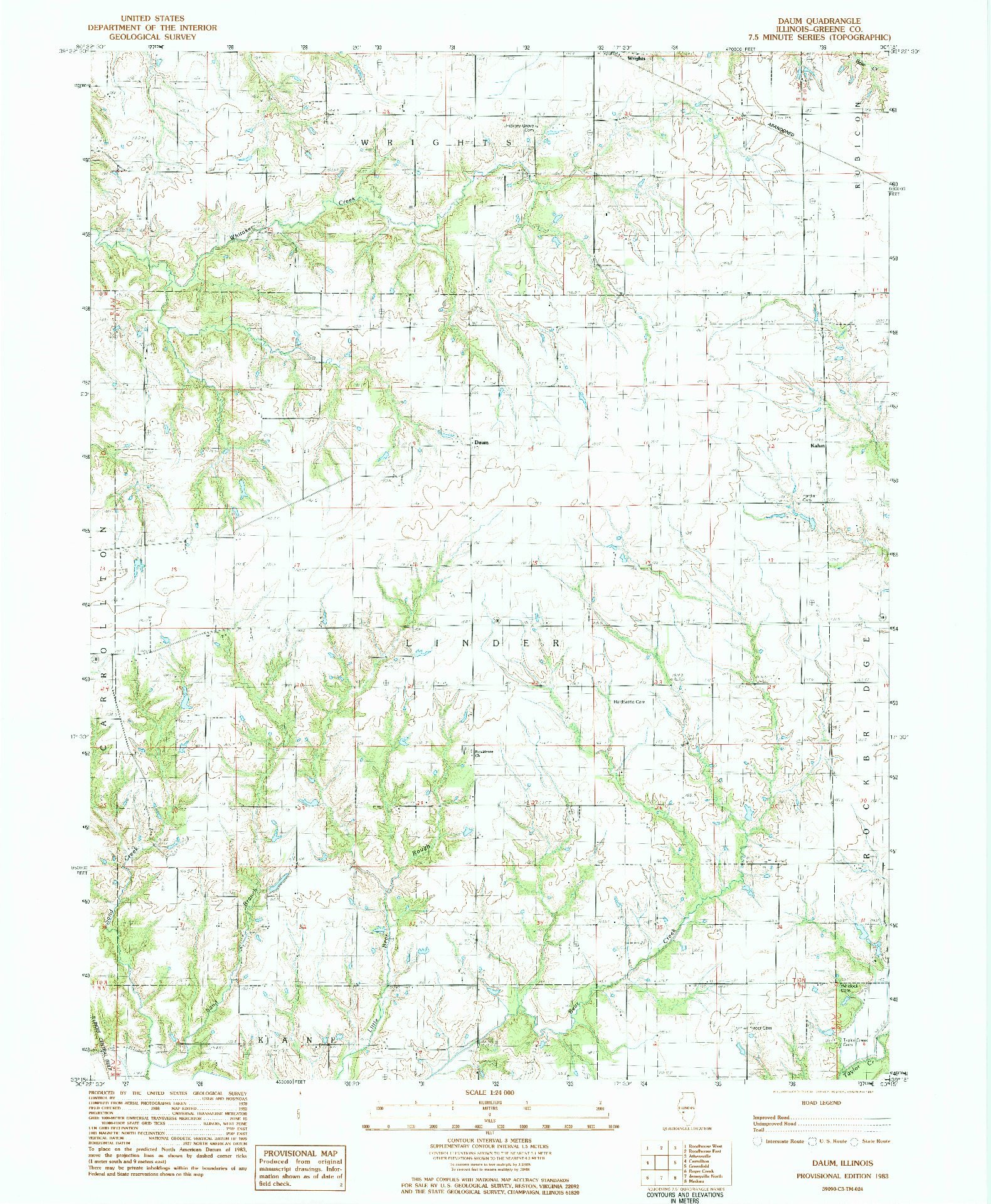 USGS 1:24000-SCALE QUADRANGLE FOR DAUM, IL 1983