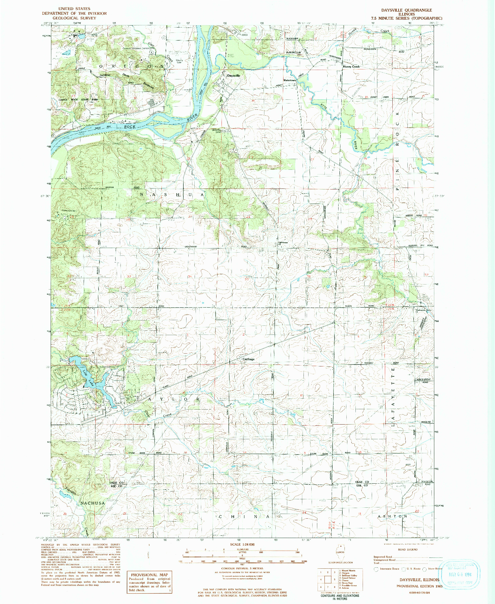 USGS 1:24000-SCALE QUADRANGLE FOR DAYSVILLE, IL 1983