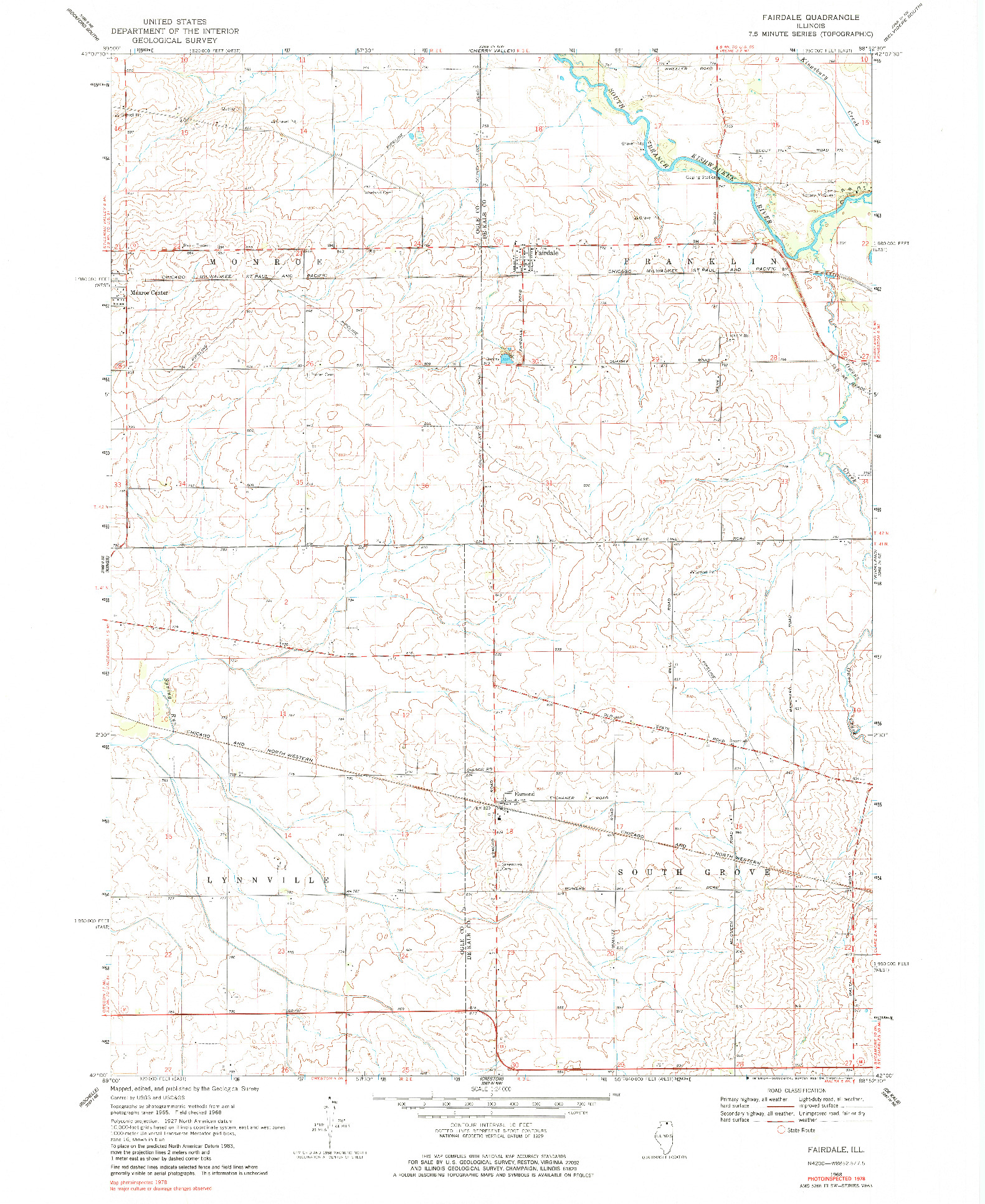 USGS 1:24000-SCALE QUADRANGLE FOR FAIRDALE, IL 1968