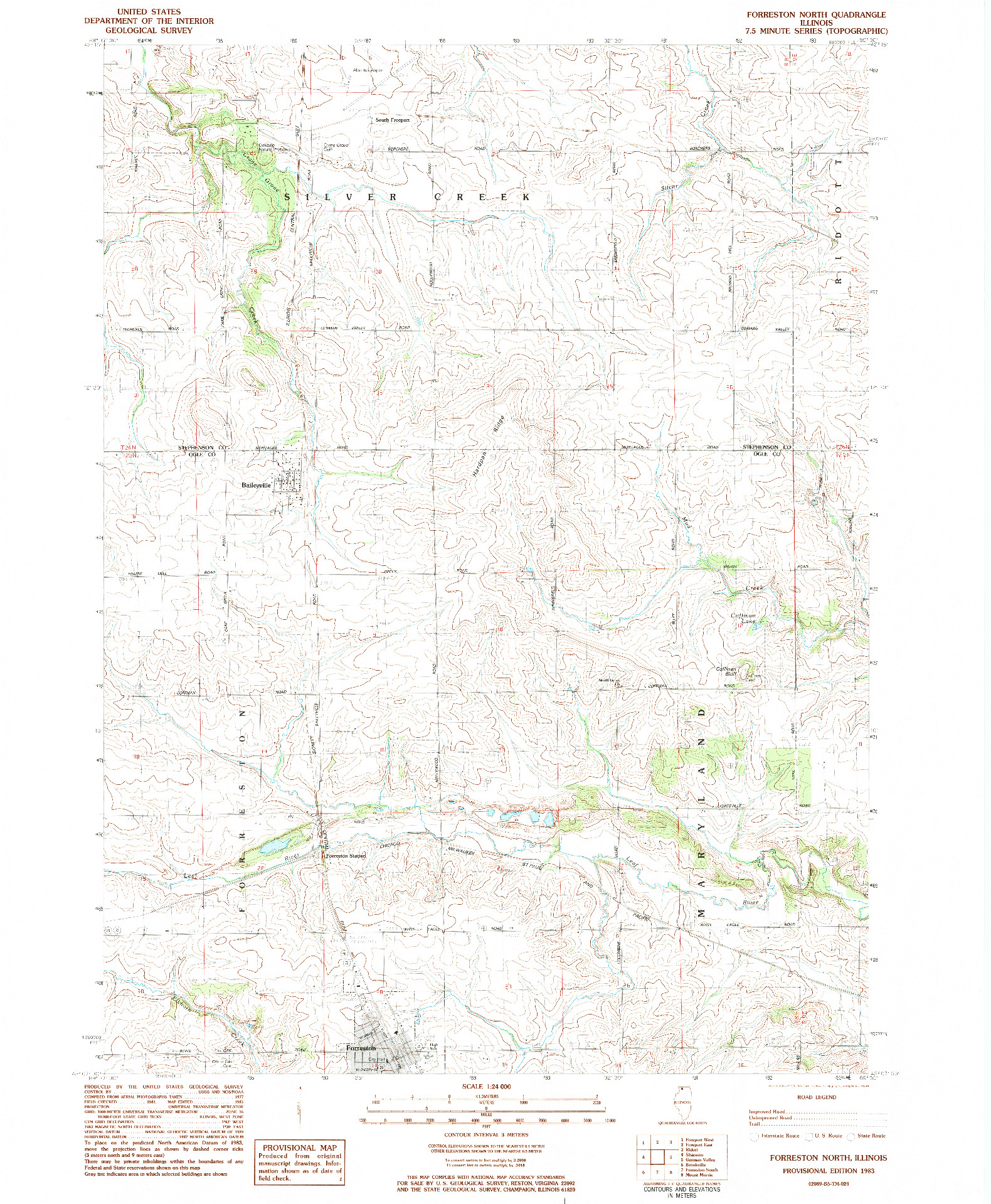 USGS 1:24000-SCALE QUADRANGLE FOR FORRESTON NORTH, IL 1983