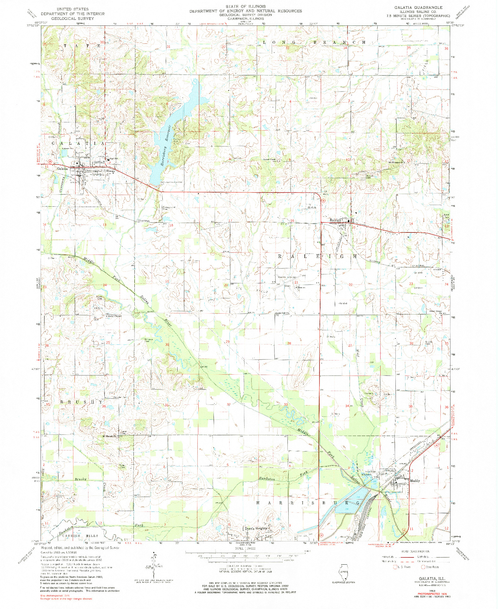 USGS 1:24000-SCALE QUADRANGLE FOR GALATIA, IL 1963