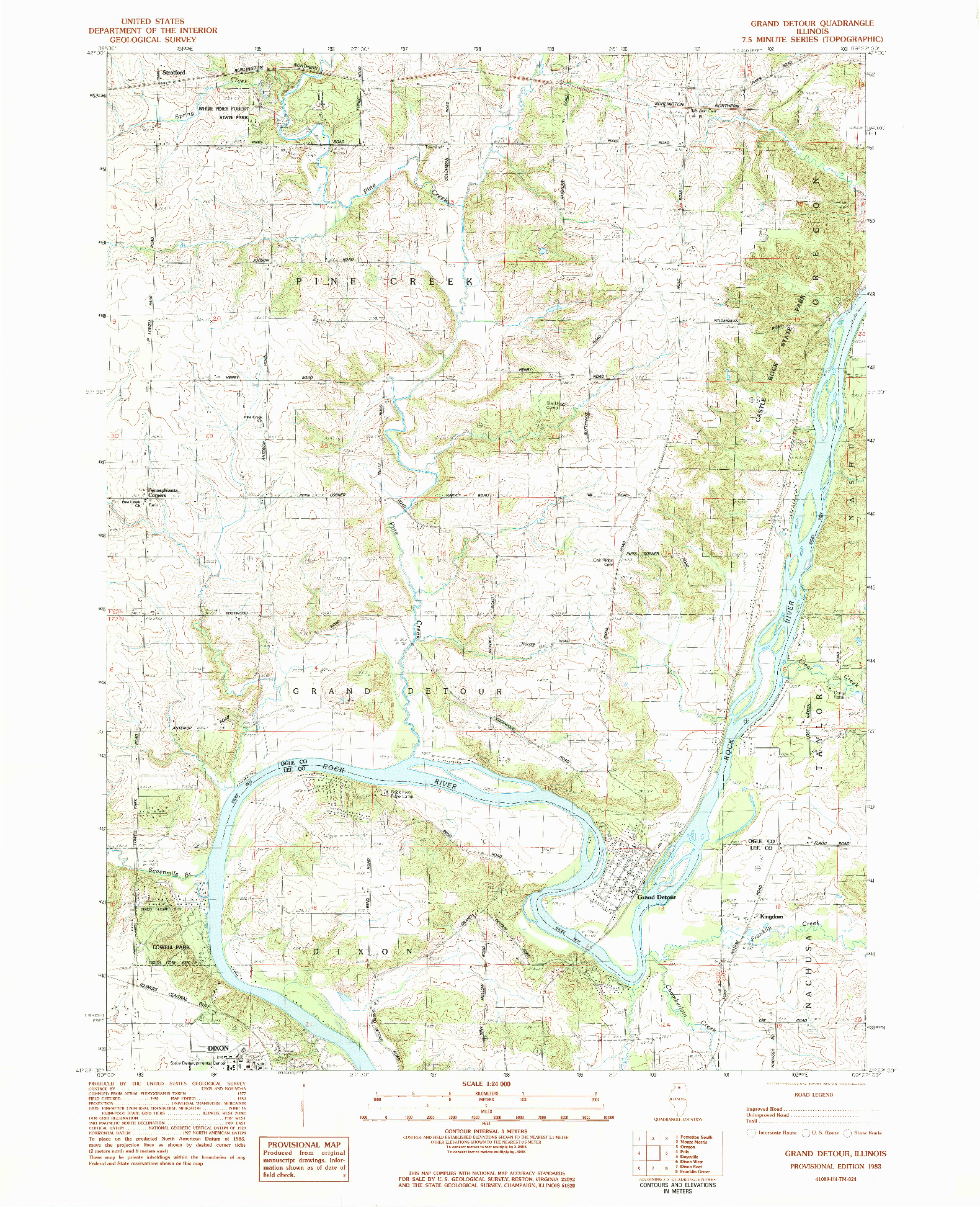 USGS 1:24000-SCALE QUADRANGLE FOR GRAND DETOUR, IL 1983