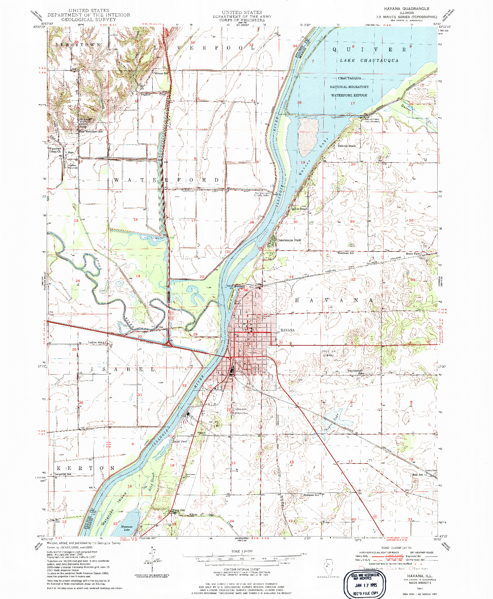 USGS 1:24000-SCALE QUADRANGLE FOR HAVANA, IL 1947