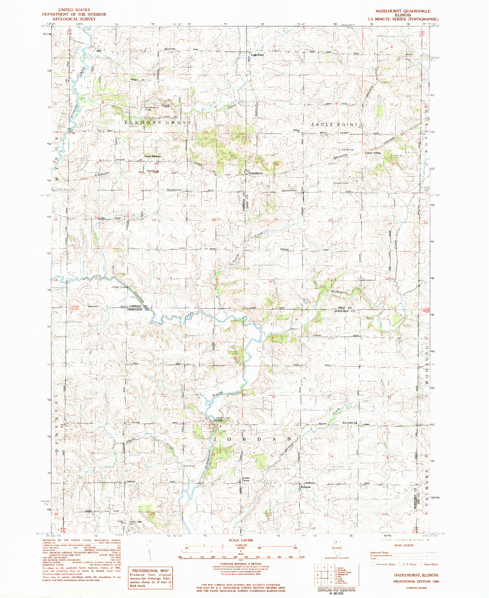 USGS 1:24000-SCALE QUADRANGLE FOR HAZELHURST, IL 1983