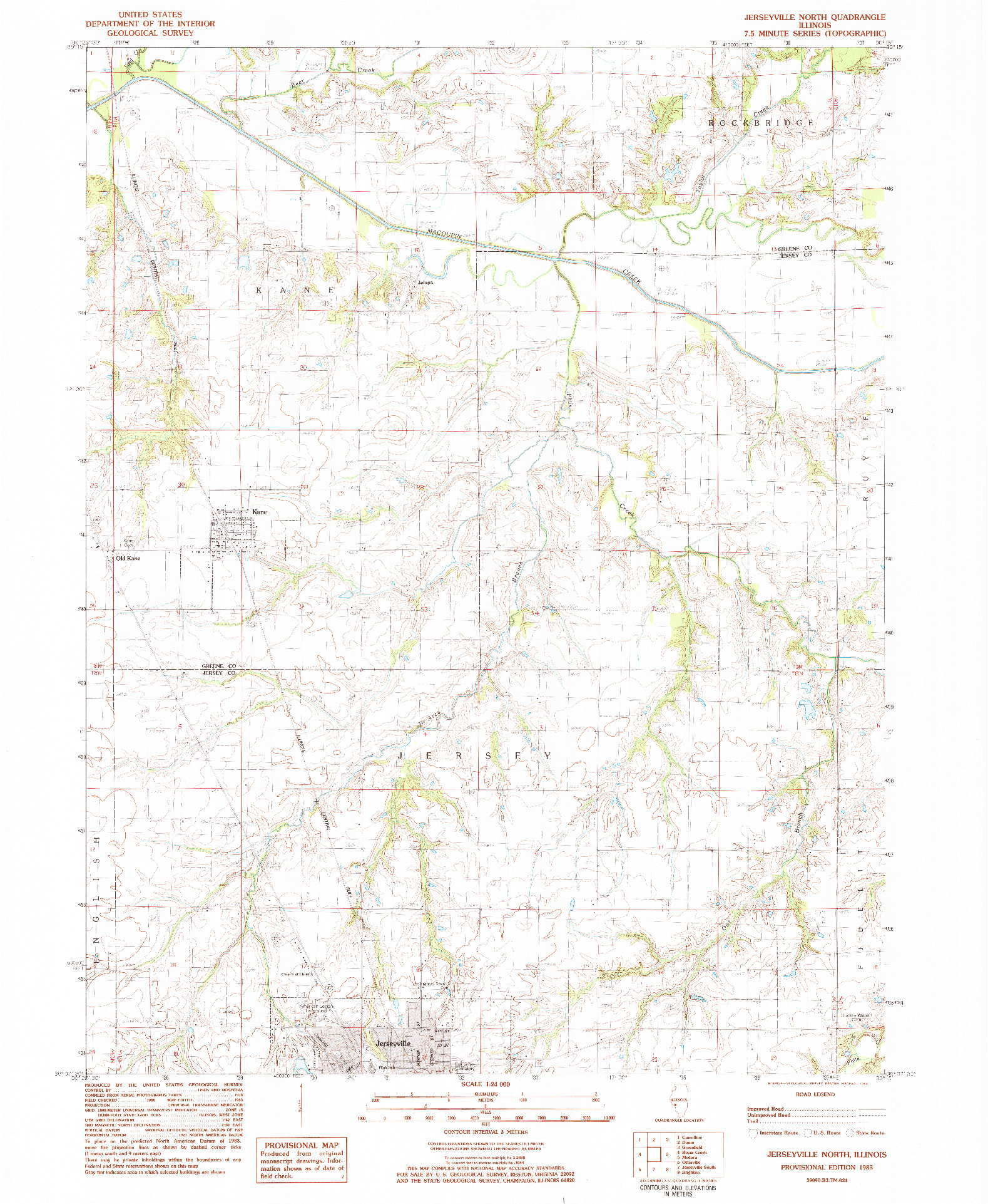 USGS 1:24000-SCALE QUADRANGLE FOR JERSEYVILLE NORTH, IL 1983