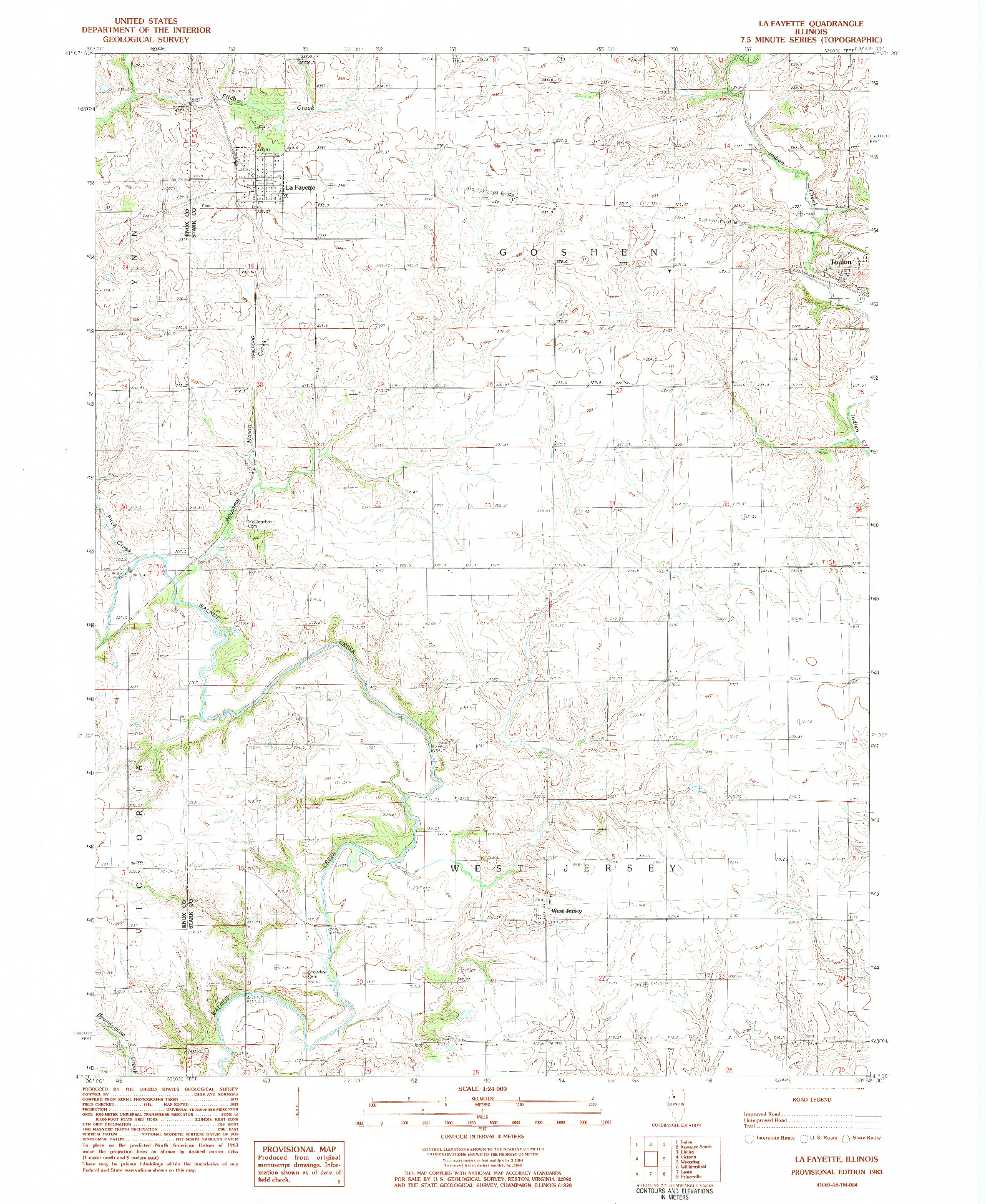 USGS 1:24000-SCALE QUADRANGLE FOR LA FAYETTE, IL 1983