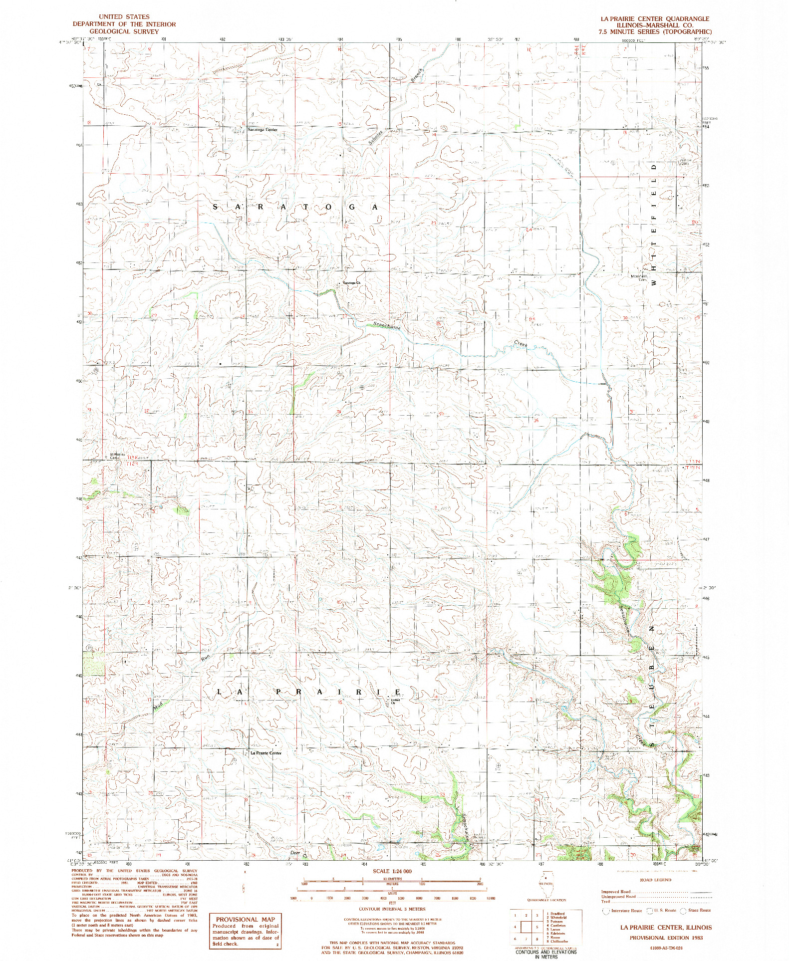USGS 1:24000-SCALE QUADRANGLE FOR LA PRAIRIE CENTER, IL 1983