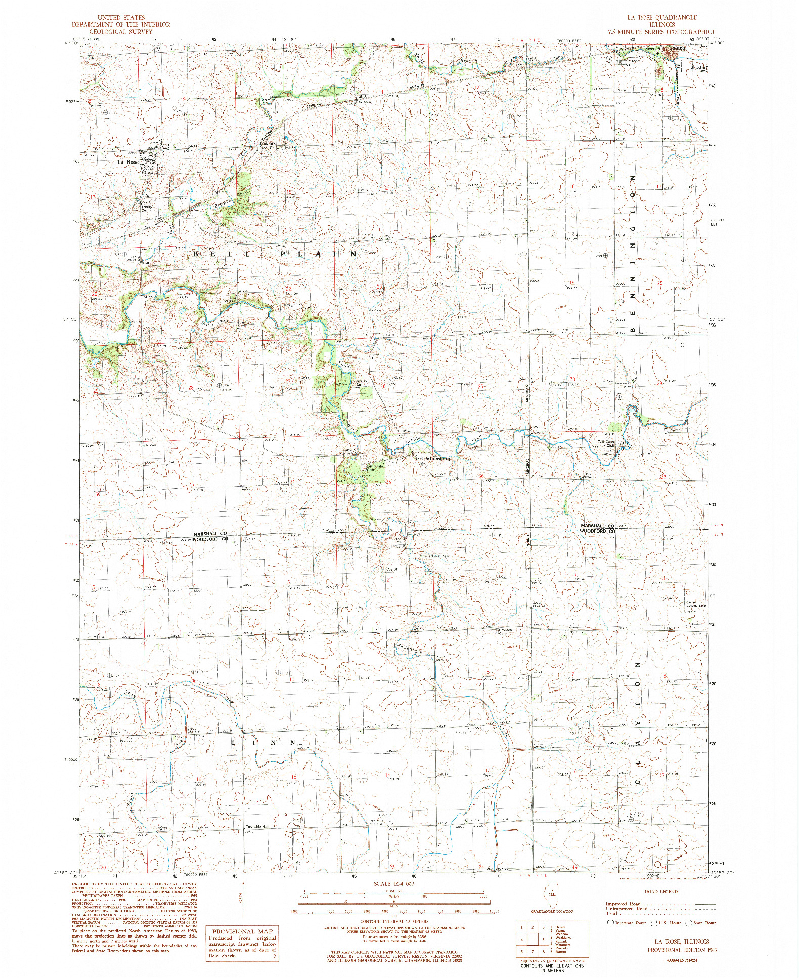 USGS 1:24000-SCALE QUADRANGLE FOR LA ROSE, IL 1983