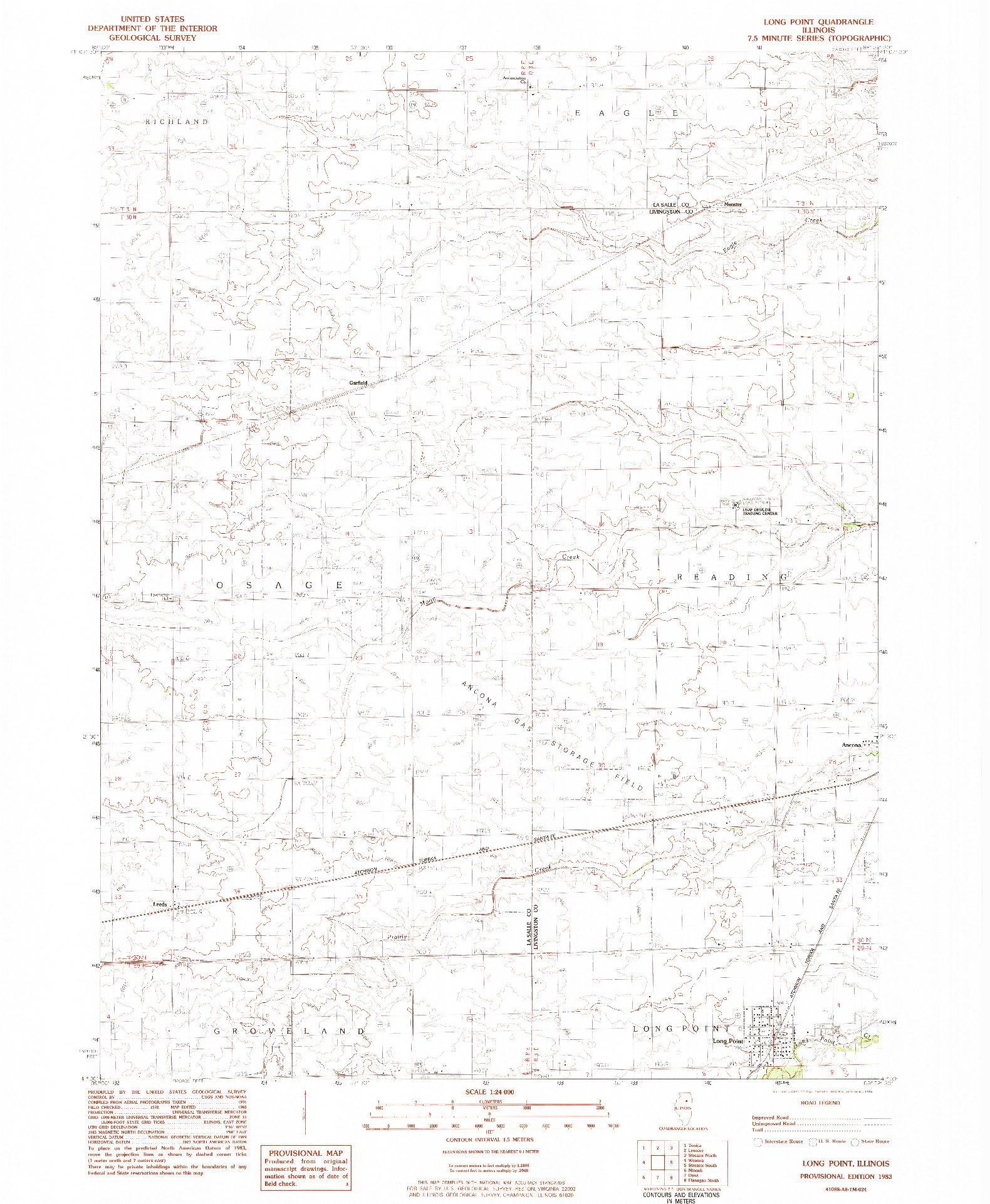 USGS 1:24000-SCALE QUADRANGLE FOR LONG POINT, IL 1983