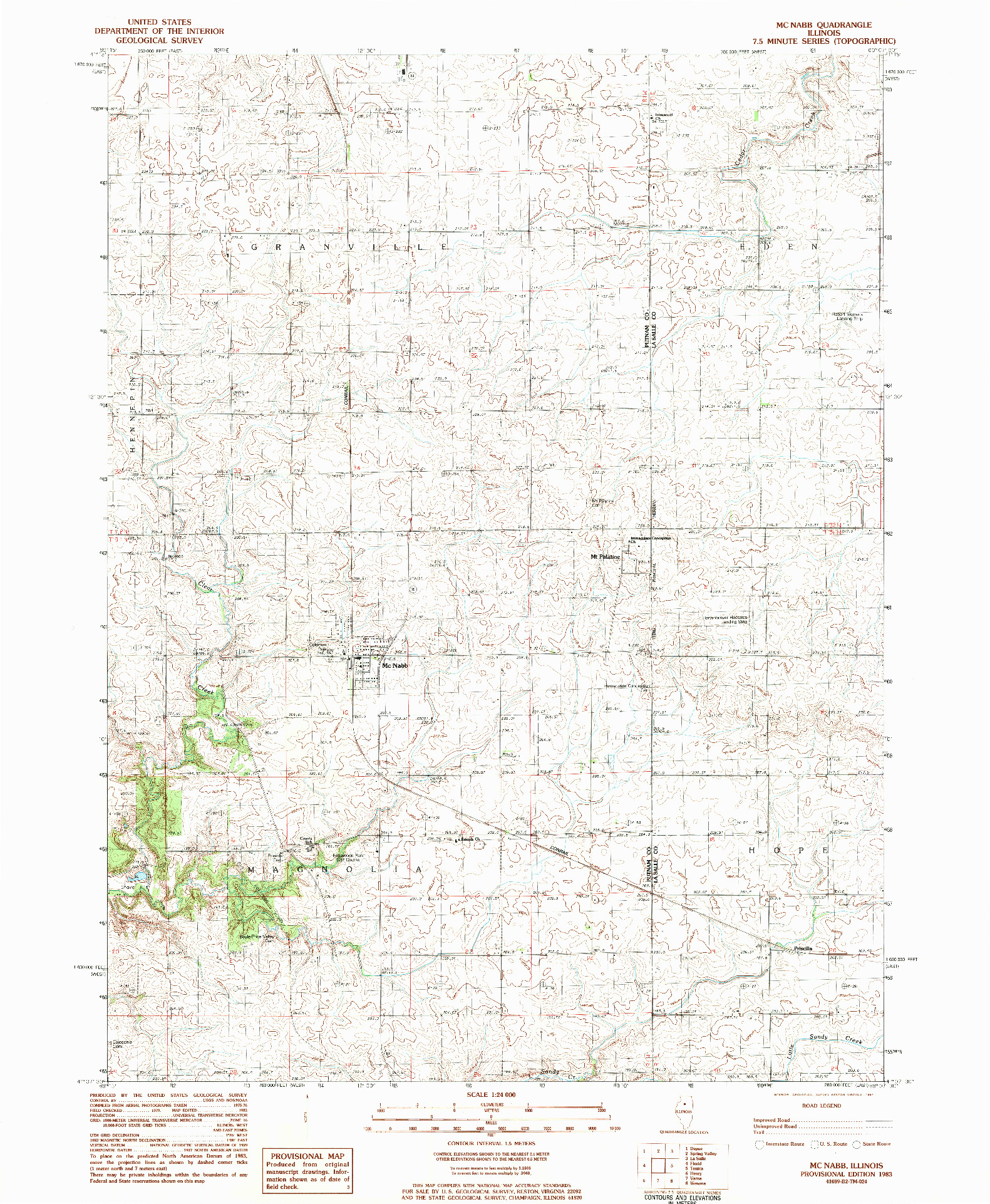 USGS 1:24000-SCALE QUADRANGLE FOR MCNABB, IL 1983