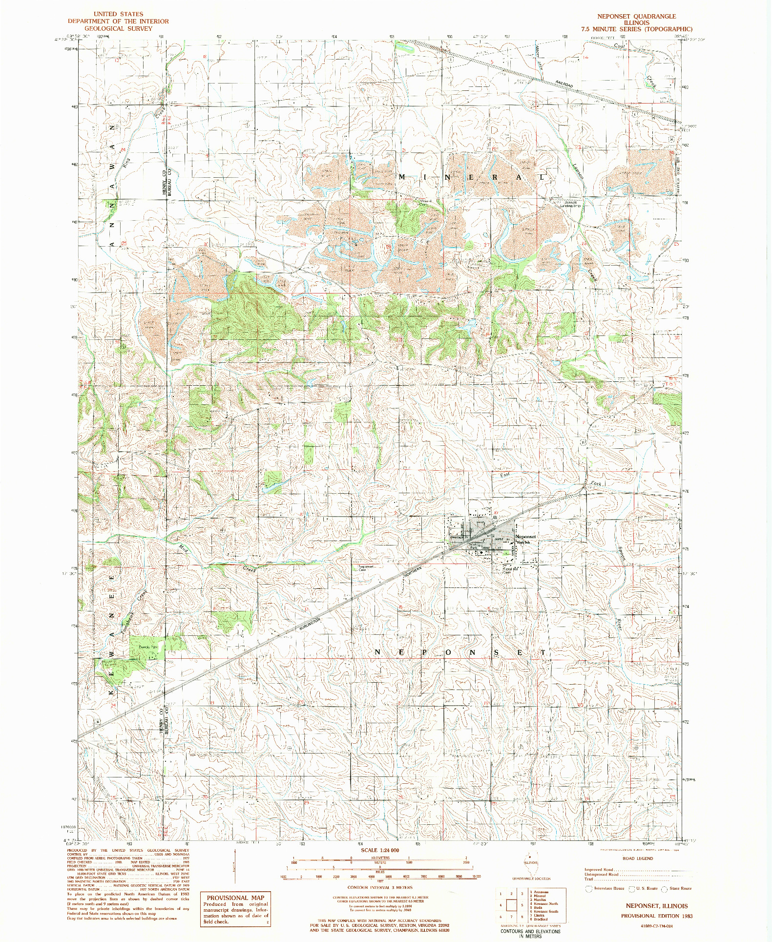 USGS 1:24000-SCALE QUADRANGLE FOR NEPONSET, IL 1983