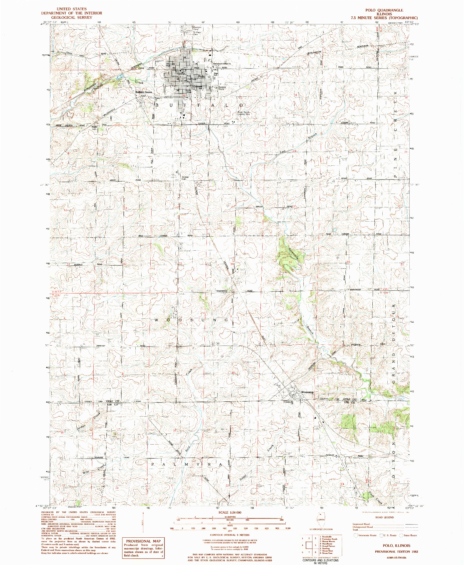 USGS 1:24000-SCALE QUADRANGLE FOR POLO, IL 1983