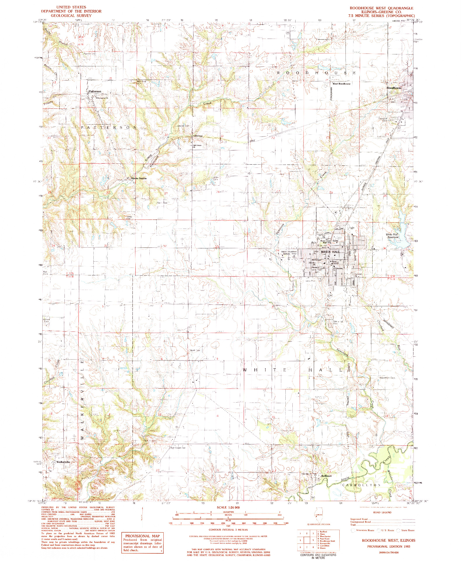 USGS 1:24000-SCALE QUADRANGLE FOR ROODHOUSE WEST, IL 1983