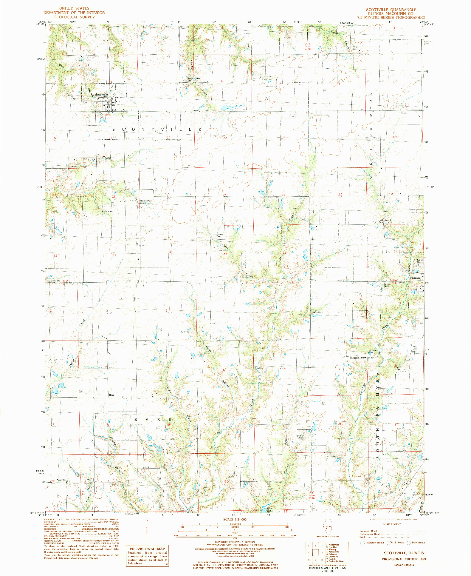 USGS 1:24000-SCALE QUADRANGLE FOR SCOTTVILLE, IL 1983