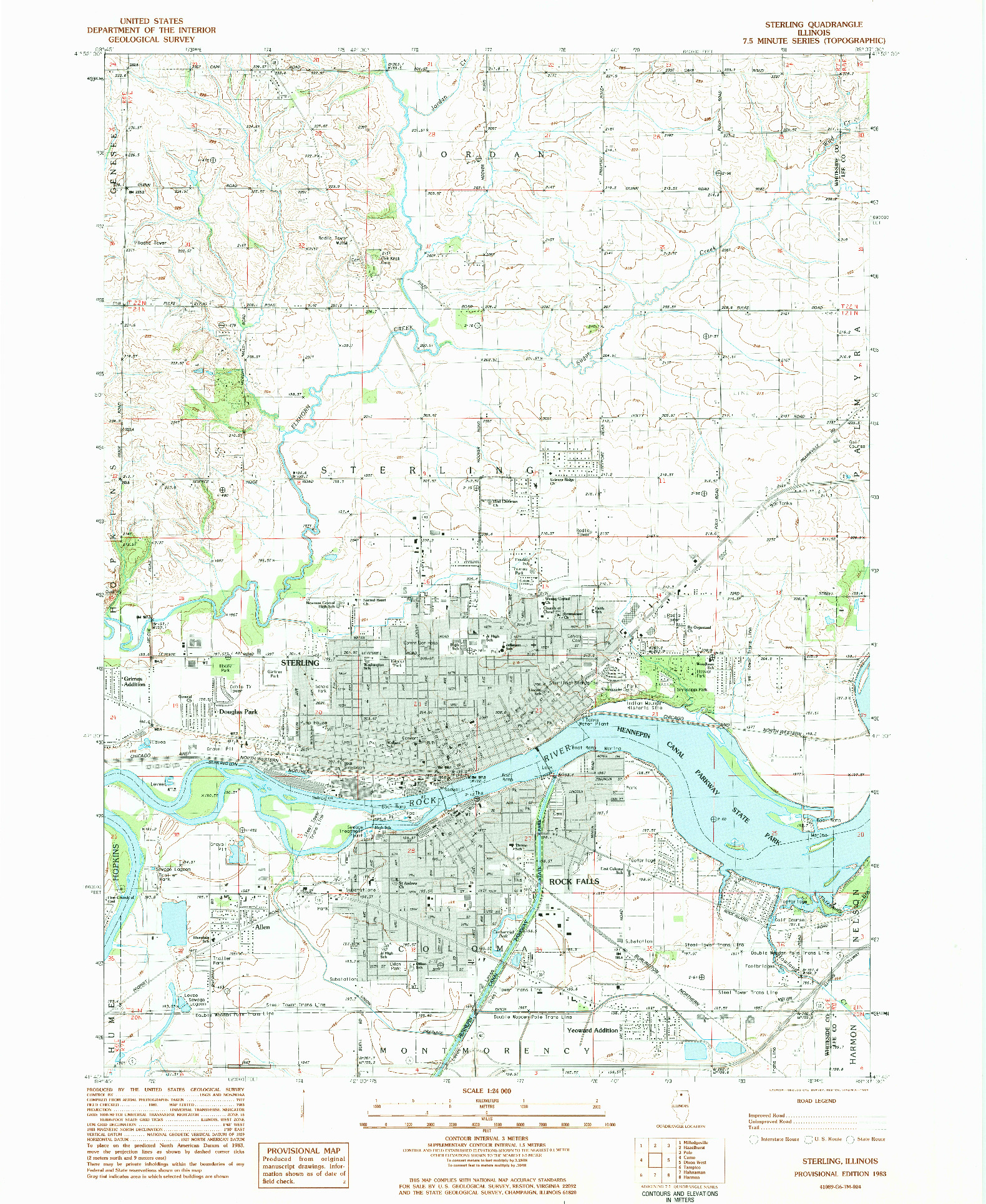 USGS 1:24000-SCALE QUADRANGLE FOR STERLING, IL 1983