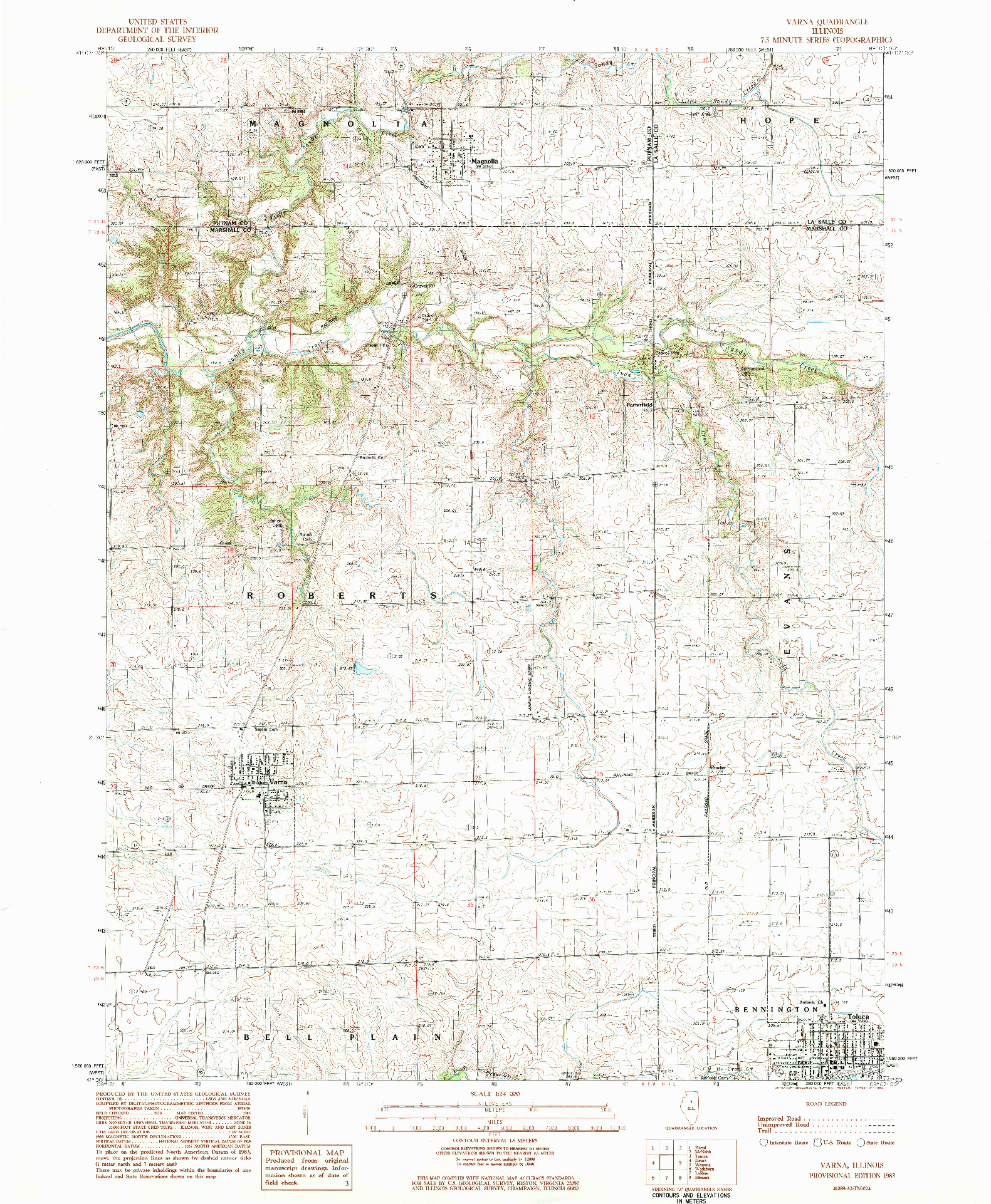 USGS 1:24000-SCALE QUADRANGLE FOR VARNA, IL 1983