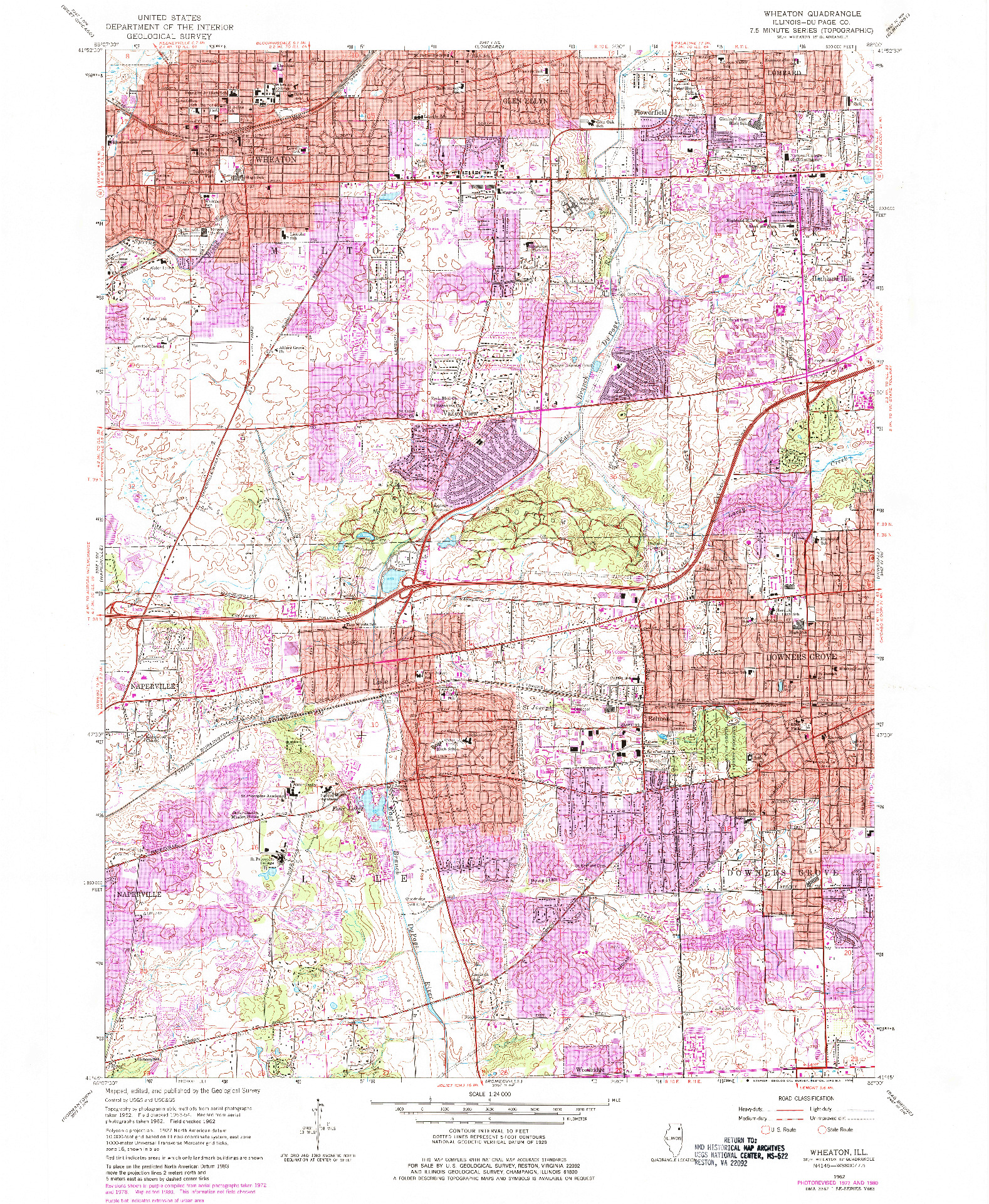 USGS 1:24000-SCALE QUADRANGLE FOR WHEATON, IL 1962