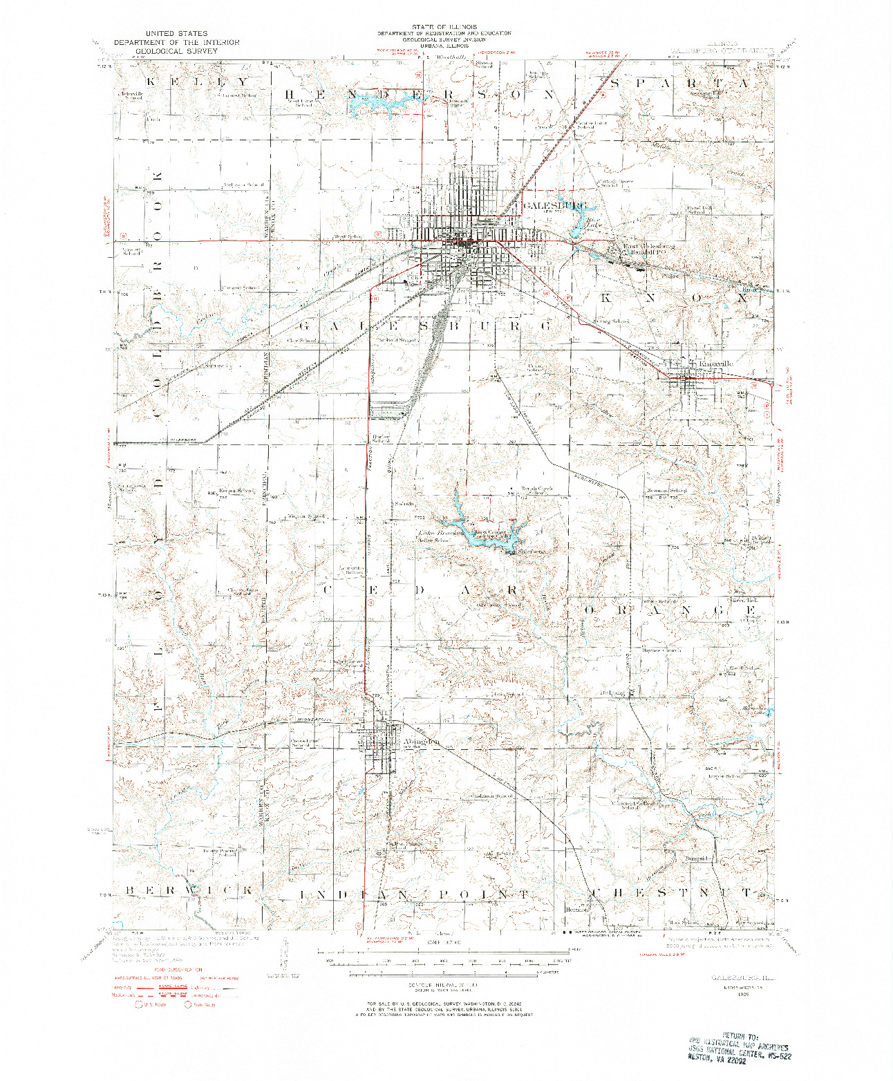 USGS 1:62500-SCALE QUADRANGLE FOR GALESBURG, IL 1925