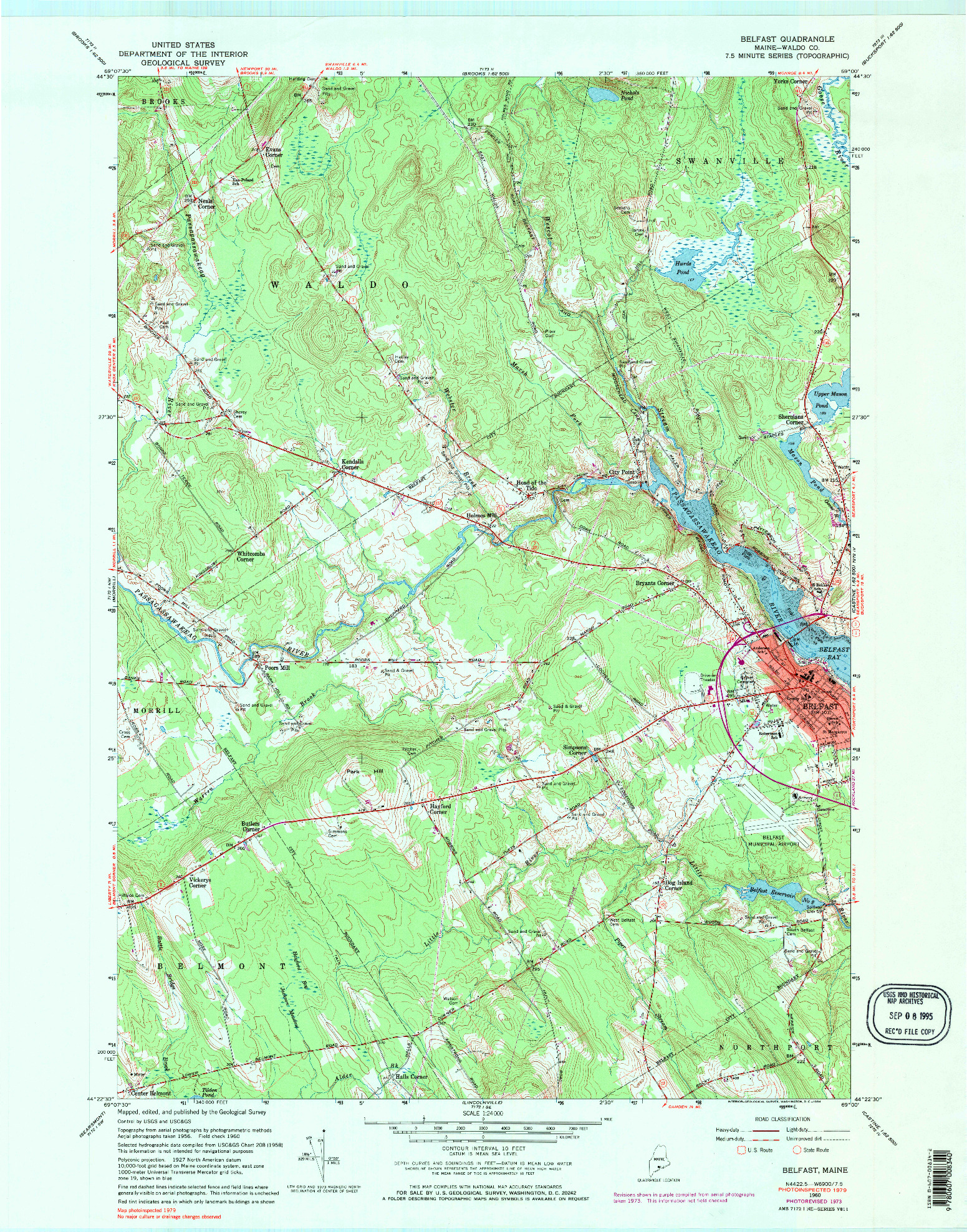 USGS 1:24000-SCALE QUADRANGLE FOR BELFAST, ME 1960