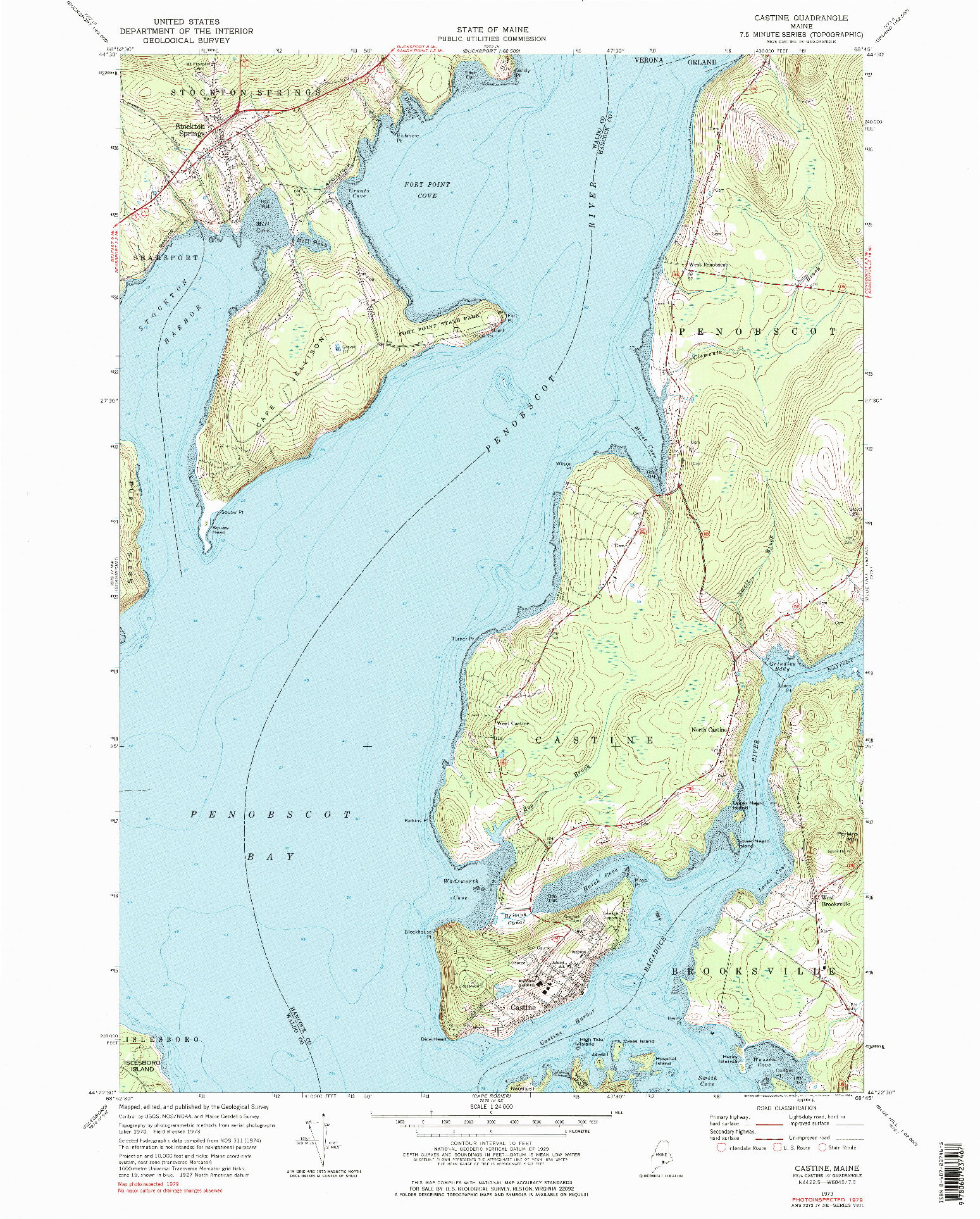 USGS 1:24000-SCALE QUADRANGLE FOR CASTINE, ME 1973