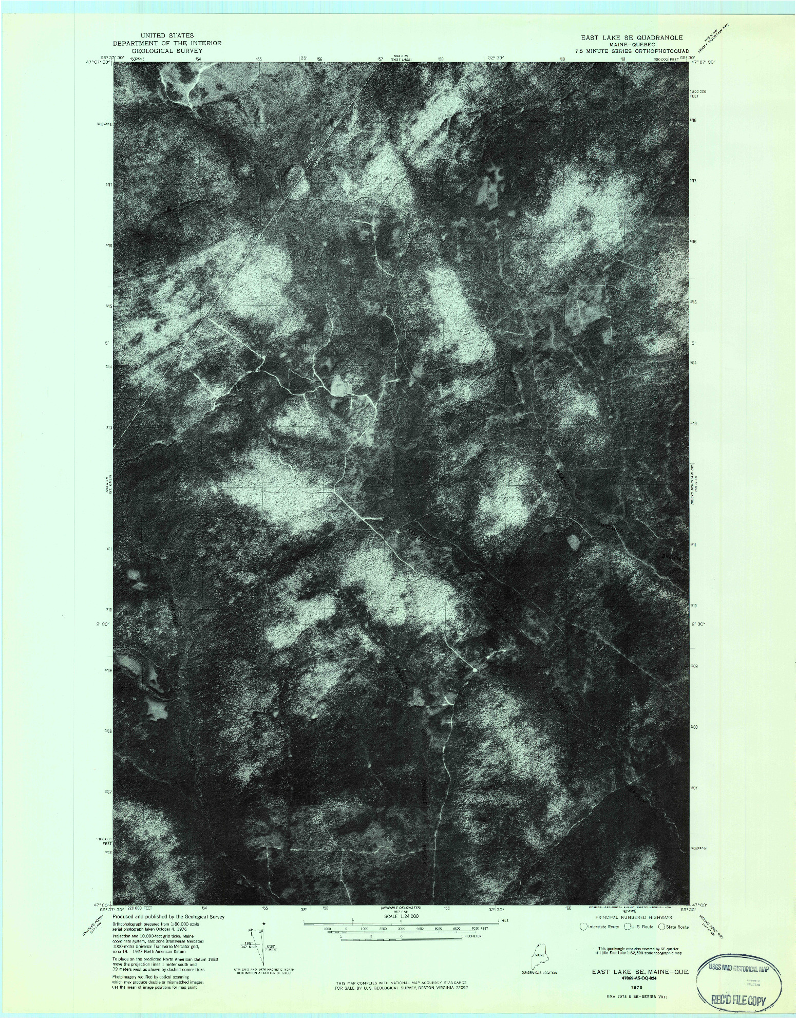 USGS 1:24000-SCALE QUADRANGLE FOR EAST LAKE SE, ME 1976