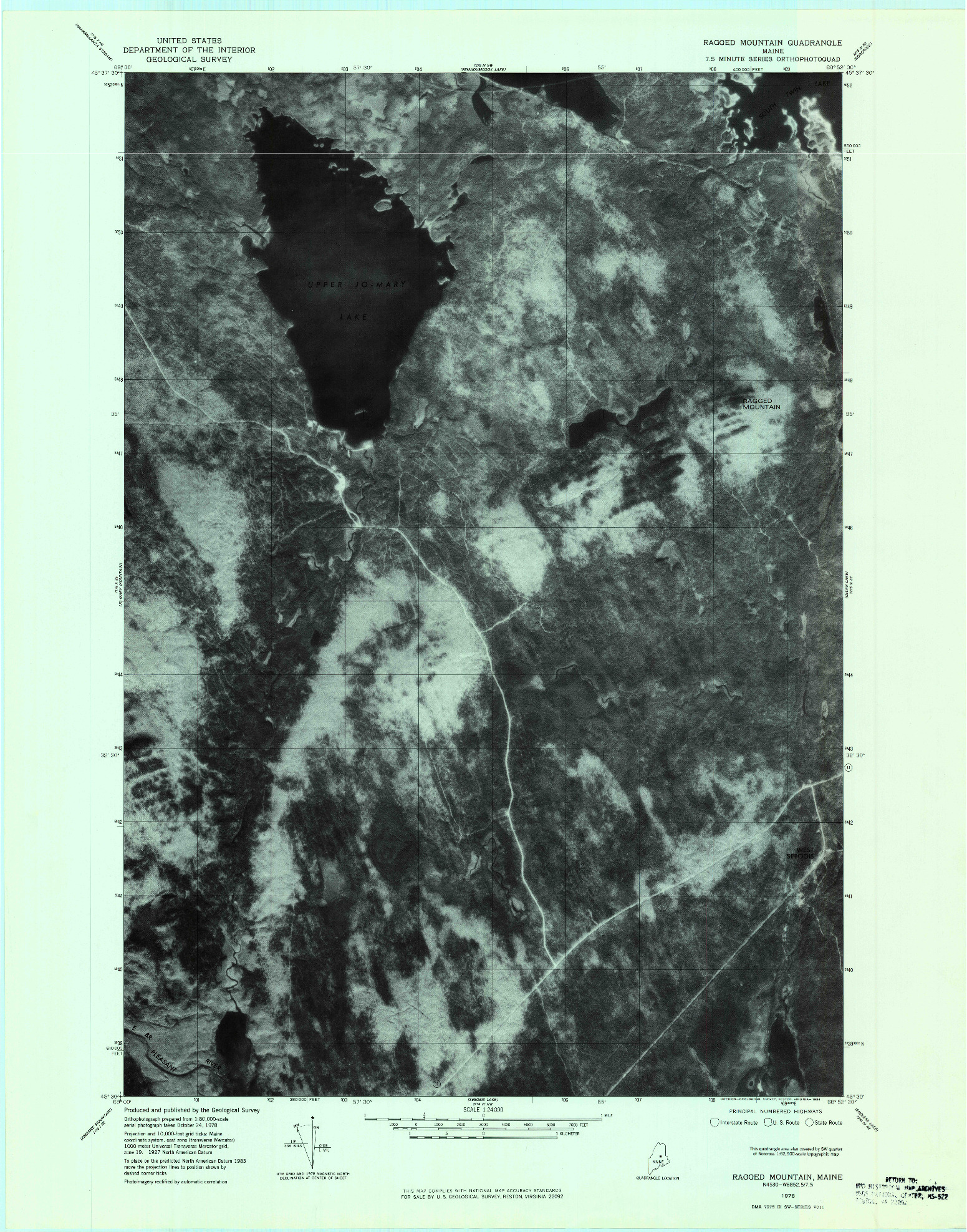 USGS 1:24000-SCALE QUADRANGLE FOR RAGGED MOUNTAIN, ME 1978