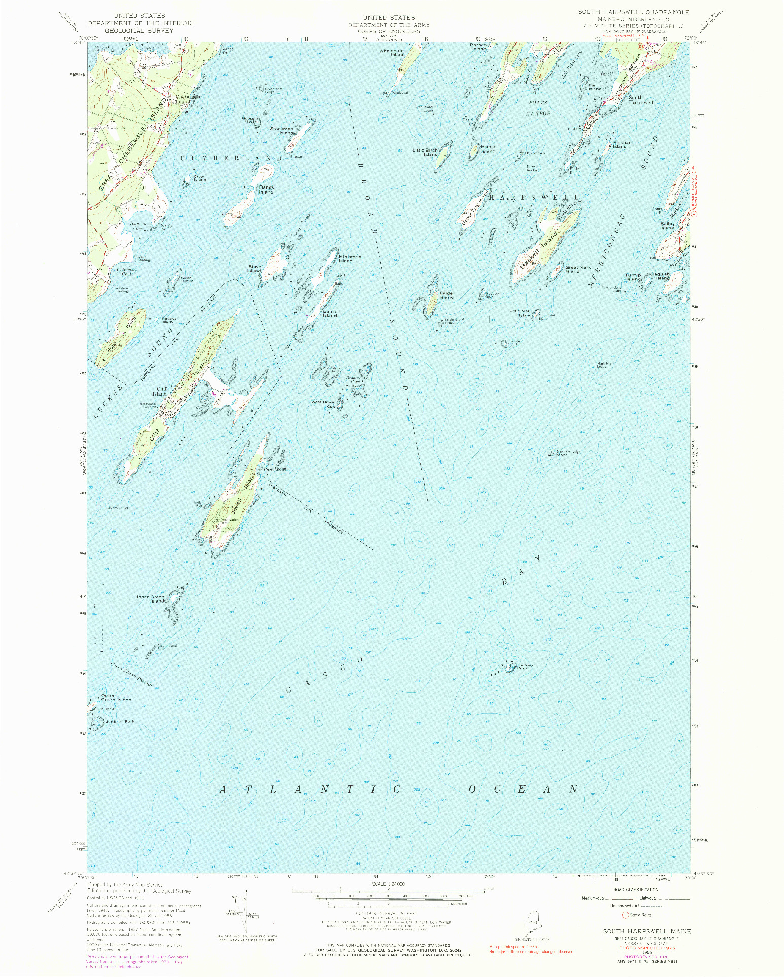 USGS 1:24000-SCALE QUADRANGLE FOR SOUTH HARPSWELL, ME 1956