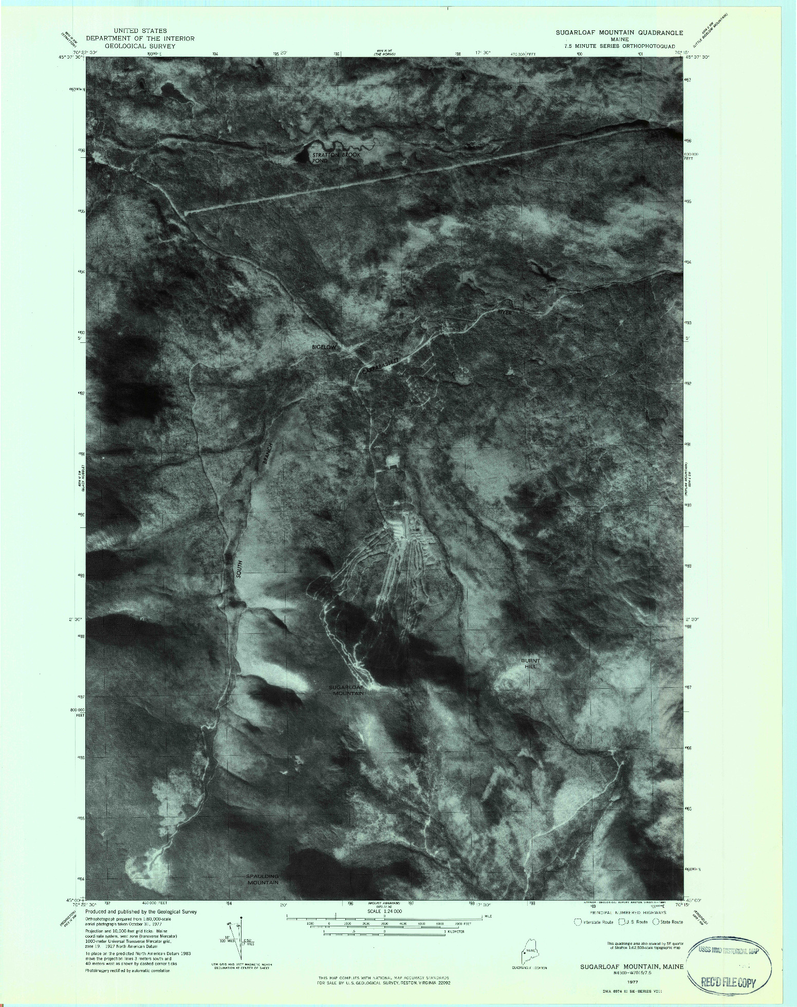 USGS 1:24000-SCALE QUADRANGLE FOR SUGARLOAF MOUNTAIN, ME 1977