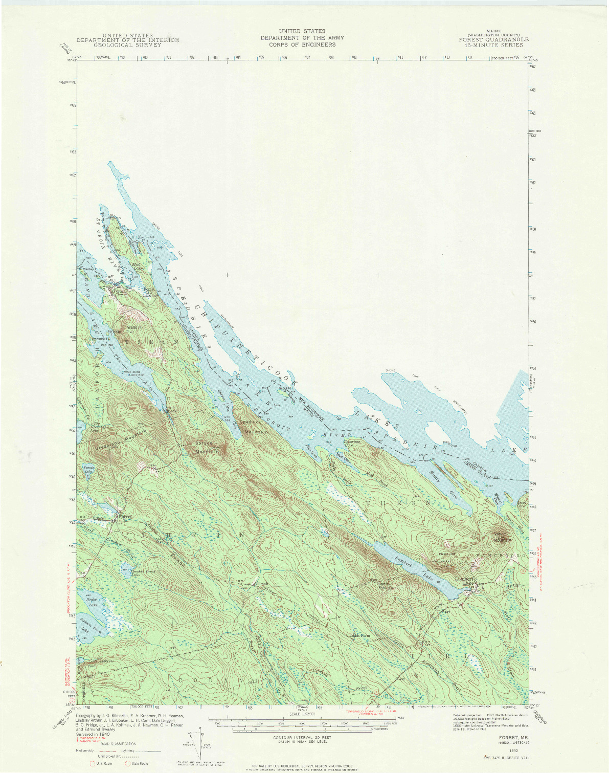 USGS 1:62500-SCALE QUADRANGLE FOR FOREST, ME 1940