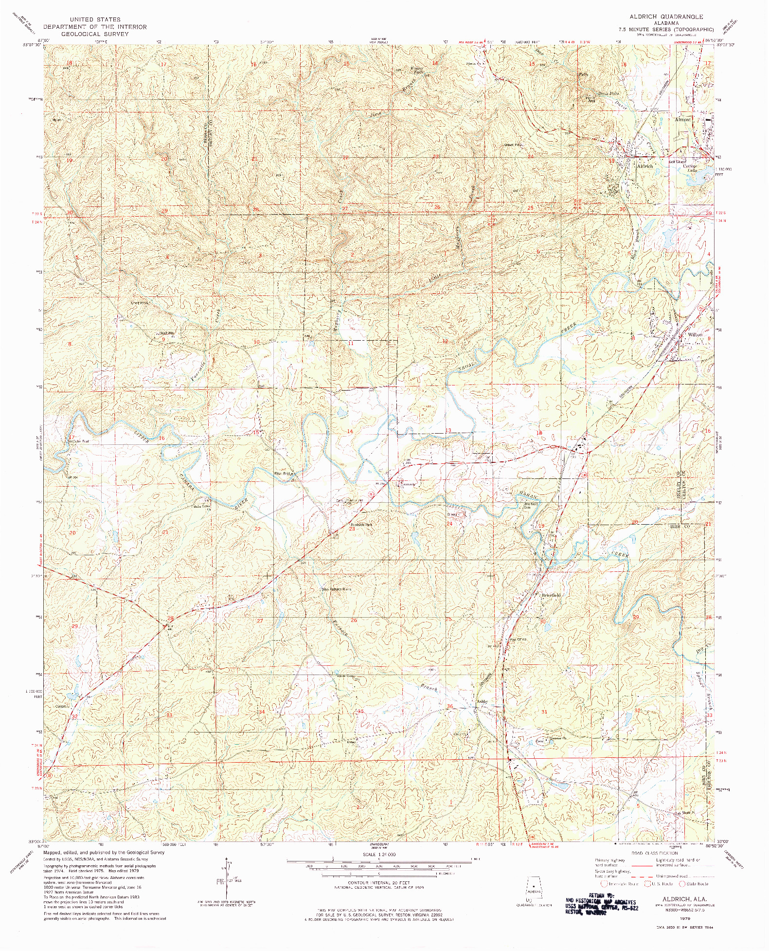 USGS 1:24000-SCALE QUADRANGLE FOR ALDRICH, AL 1979