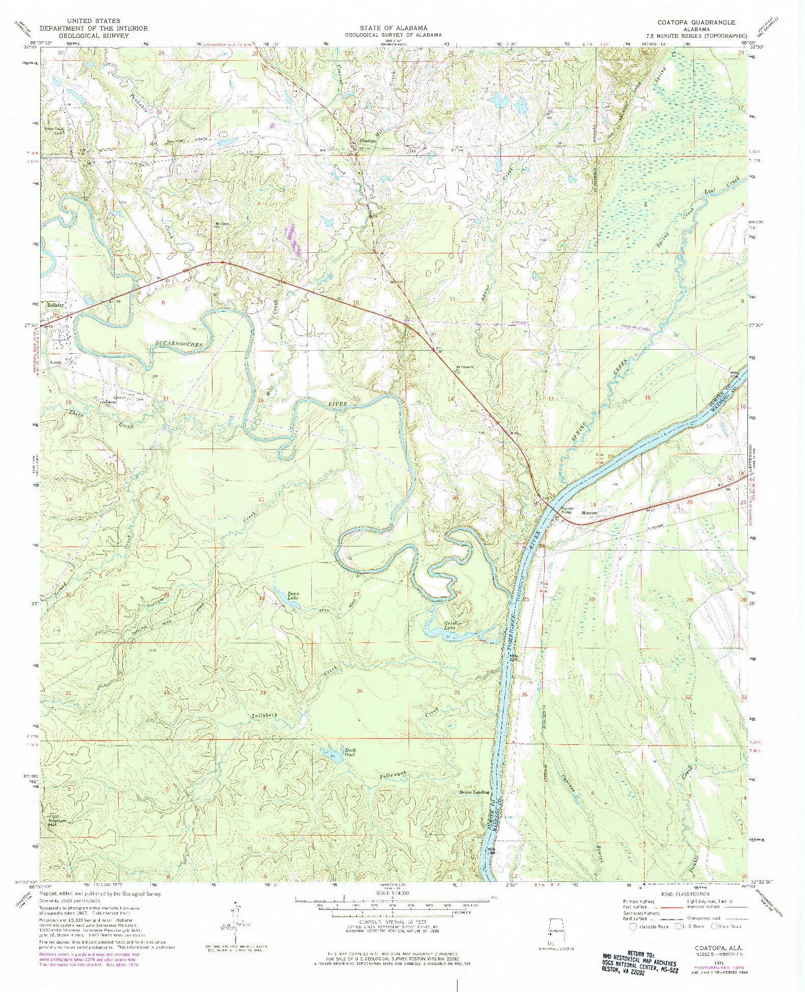 USGS 1:24000-SCALE QUADRANGLE FOR COATOPA, AL 1971