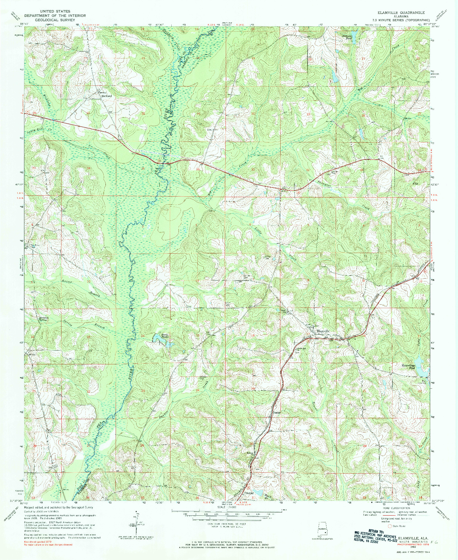 USGS 1:24000-SCALE QUADRANGLE FOR ELAMVILLE, AL 1979